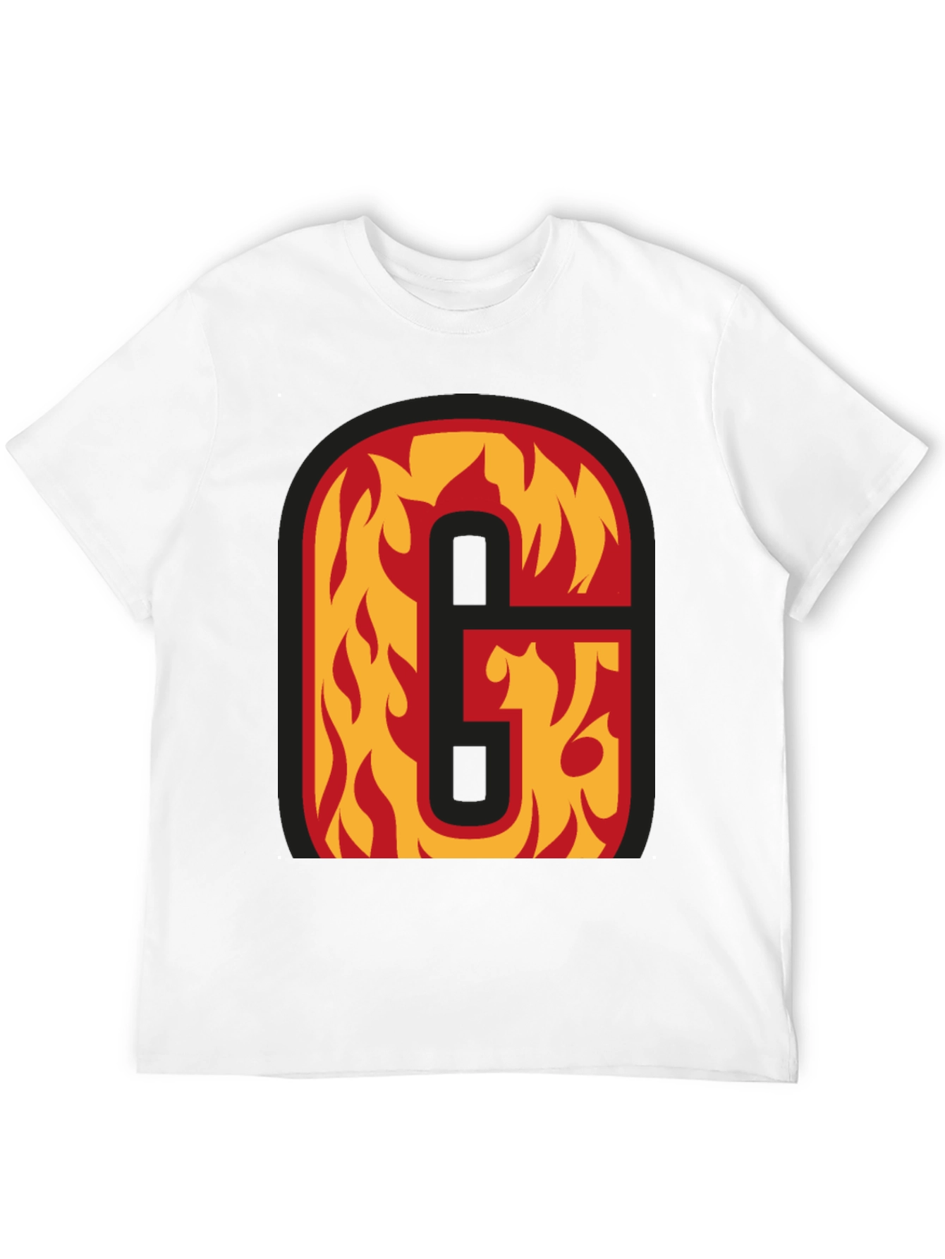 Black Fiery Letter 'G' Black T-Shirt view 12