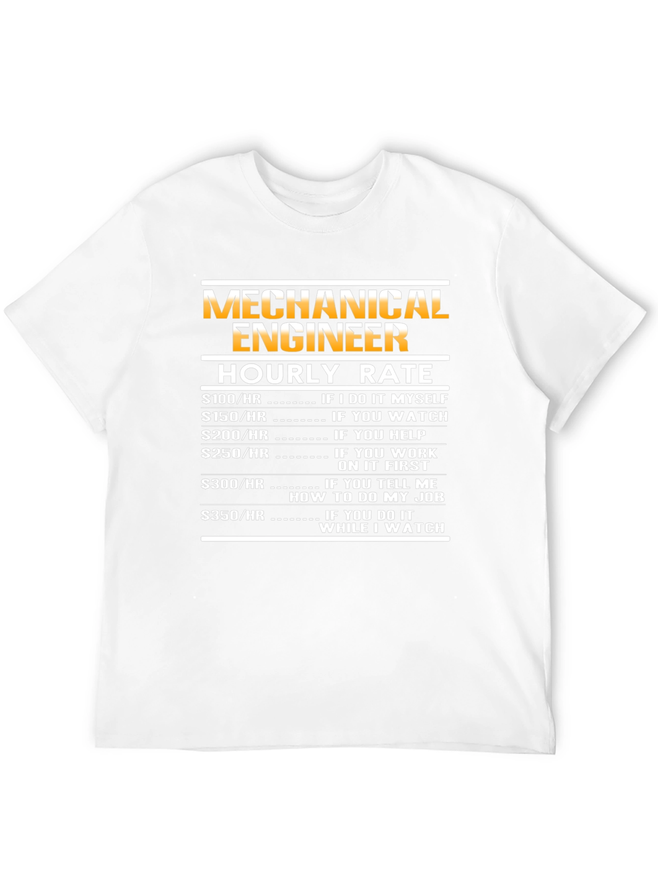 Black Mechanical Engineer Hourly Rate T-Shirt view 12