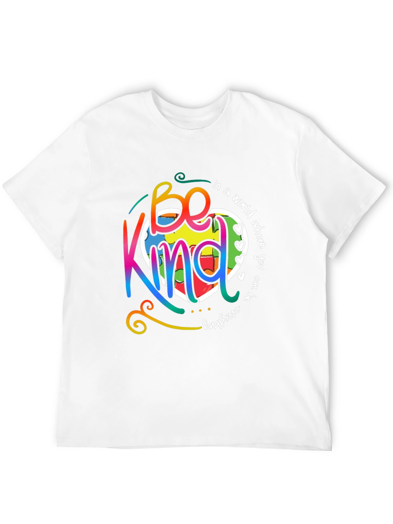 Black Be Kind T-Shirt - Colorful Autism Awareness Design view 12
