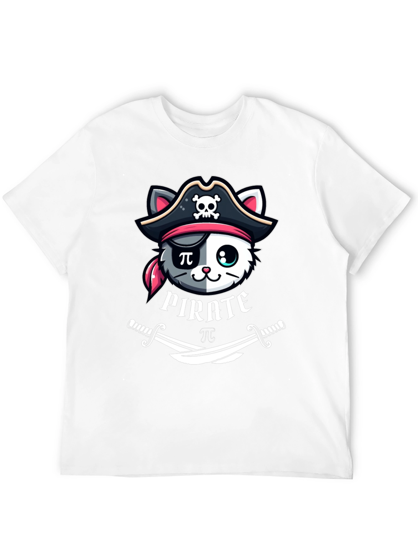 Black Pirate Cat T-Shirt - Funny Cartoon Tee view 12