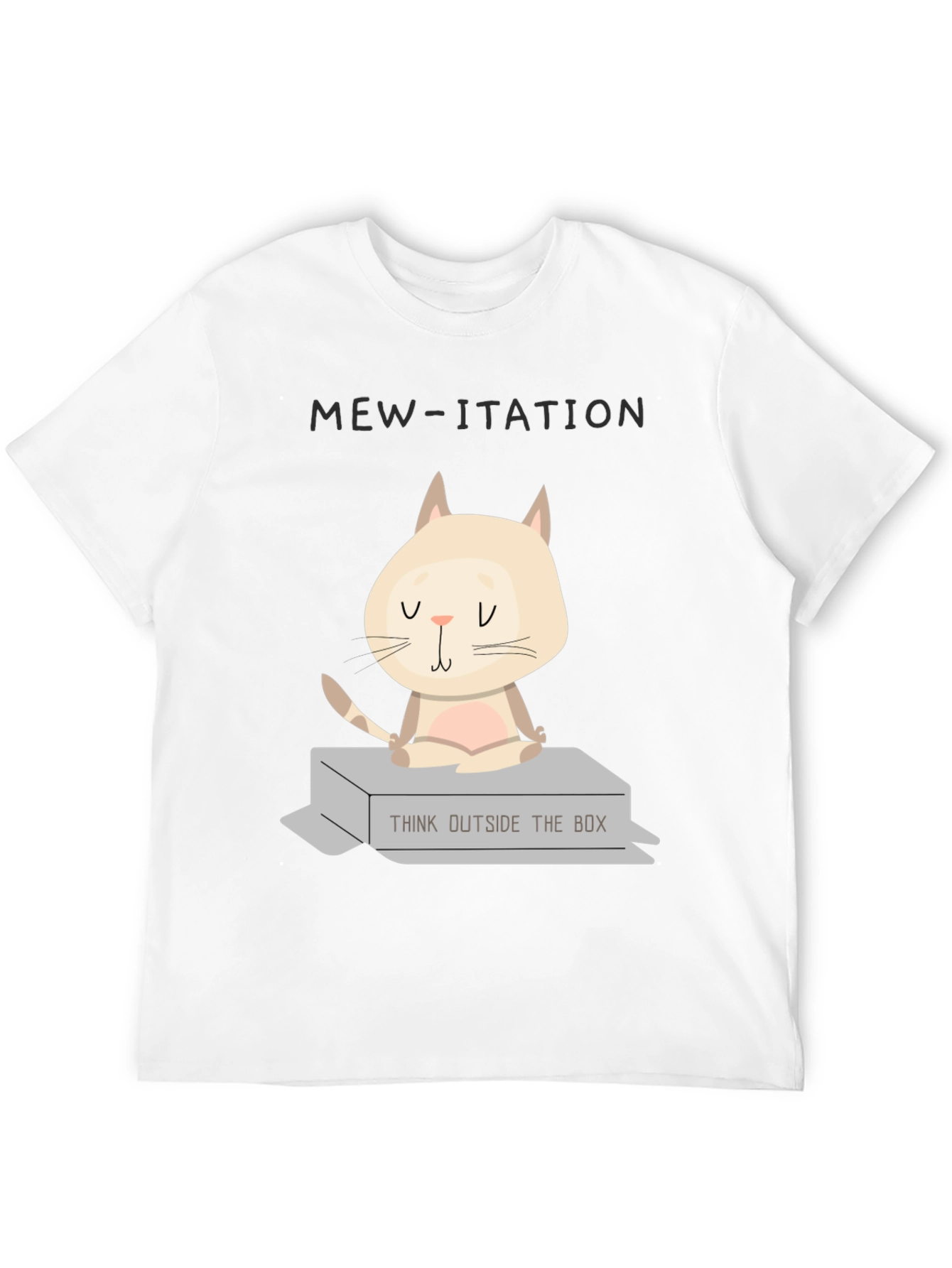 Black Mew-ditation Cat Graphic T-Shirt: Think Outside the Box view 12