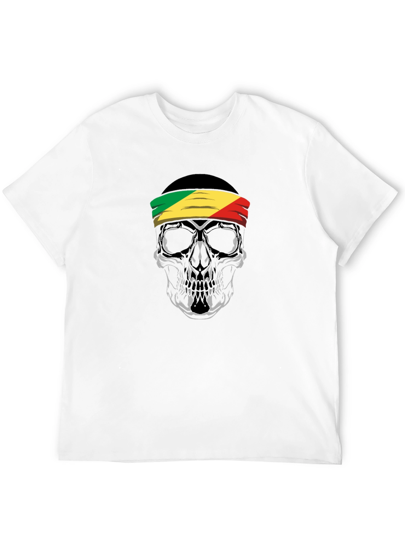 Black Skull Headband T-Shirt - Republic of Congo view 12