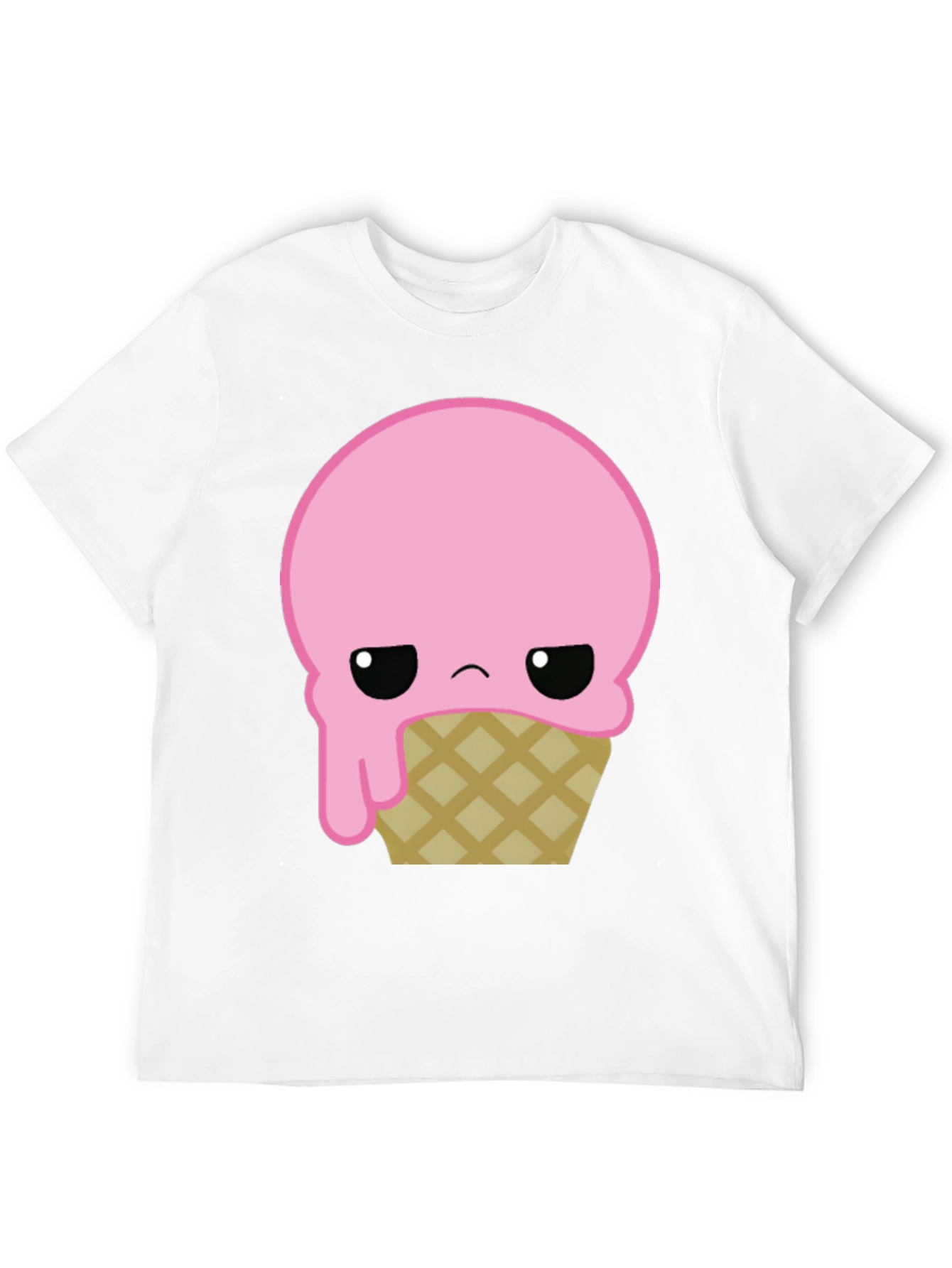 Black Sad Ice Cream Cone Graphic T-Shirt view 12