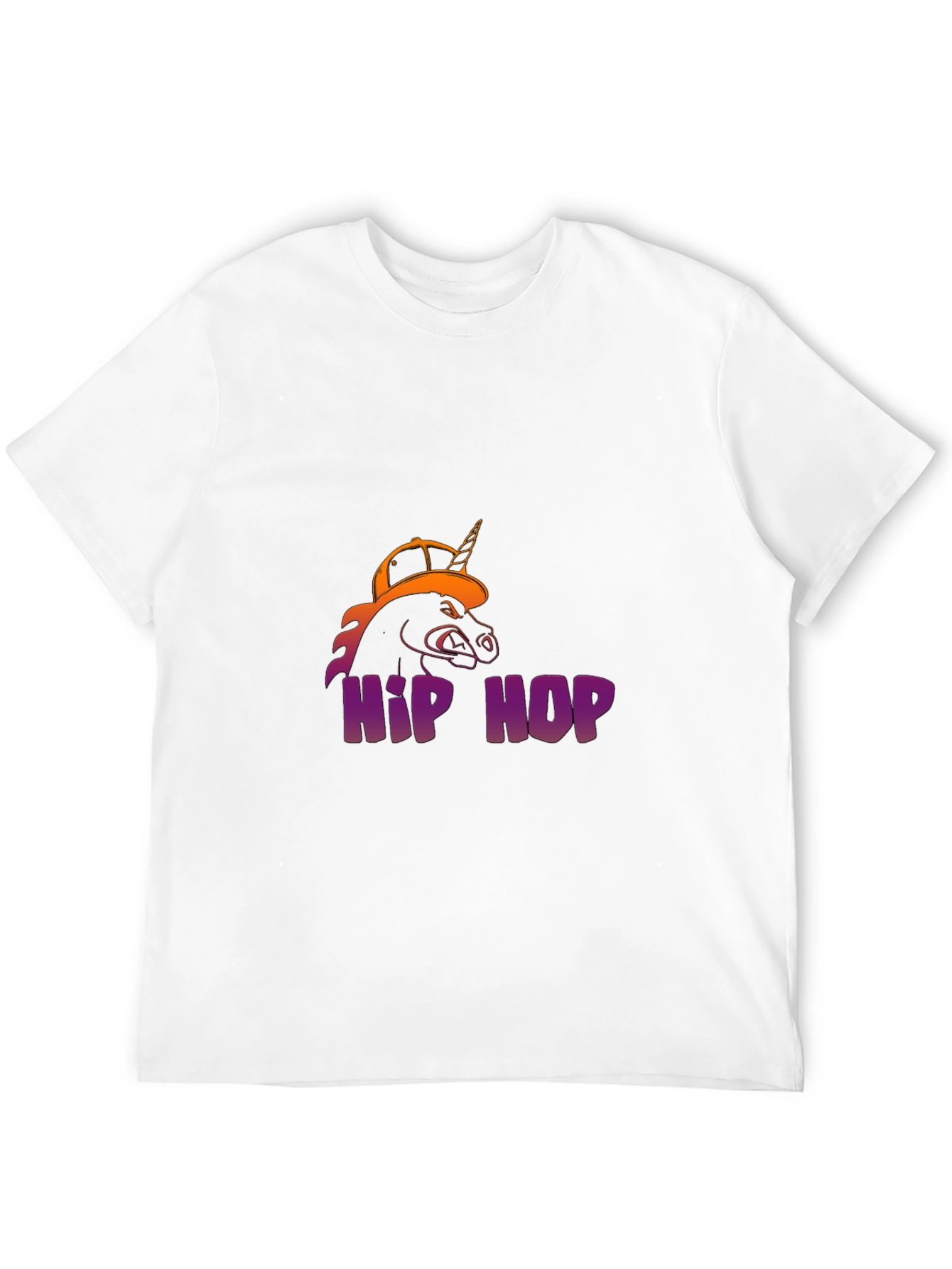 Black Hip Hop Unicorn Graphic T-Shirt view 12