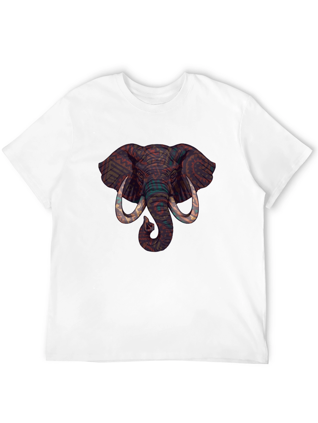 Black Elephant Graphic Print Crew Neck T-Shirt view 12