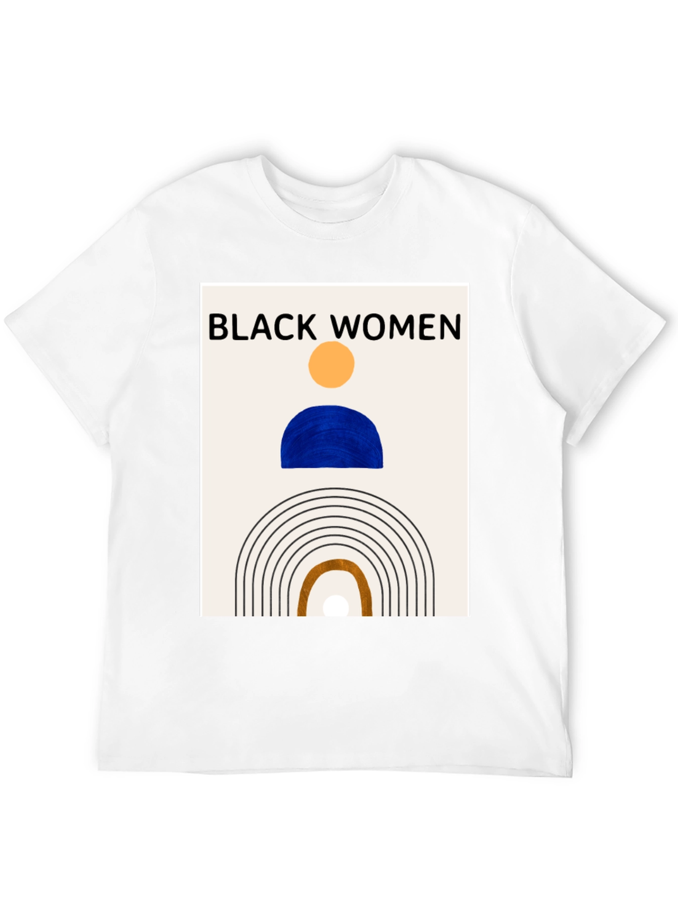Black Black Women Graphic Tee - Modern Art T-Shirt view 12