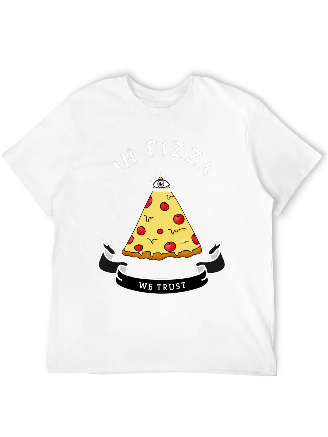 Black In Pizza We Trust Graphic T-Shirt view 12