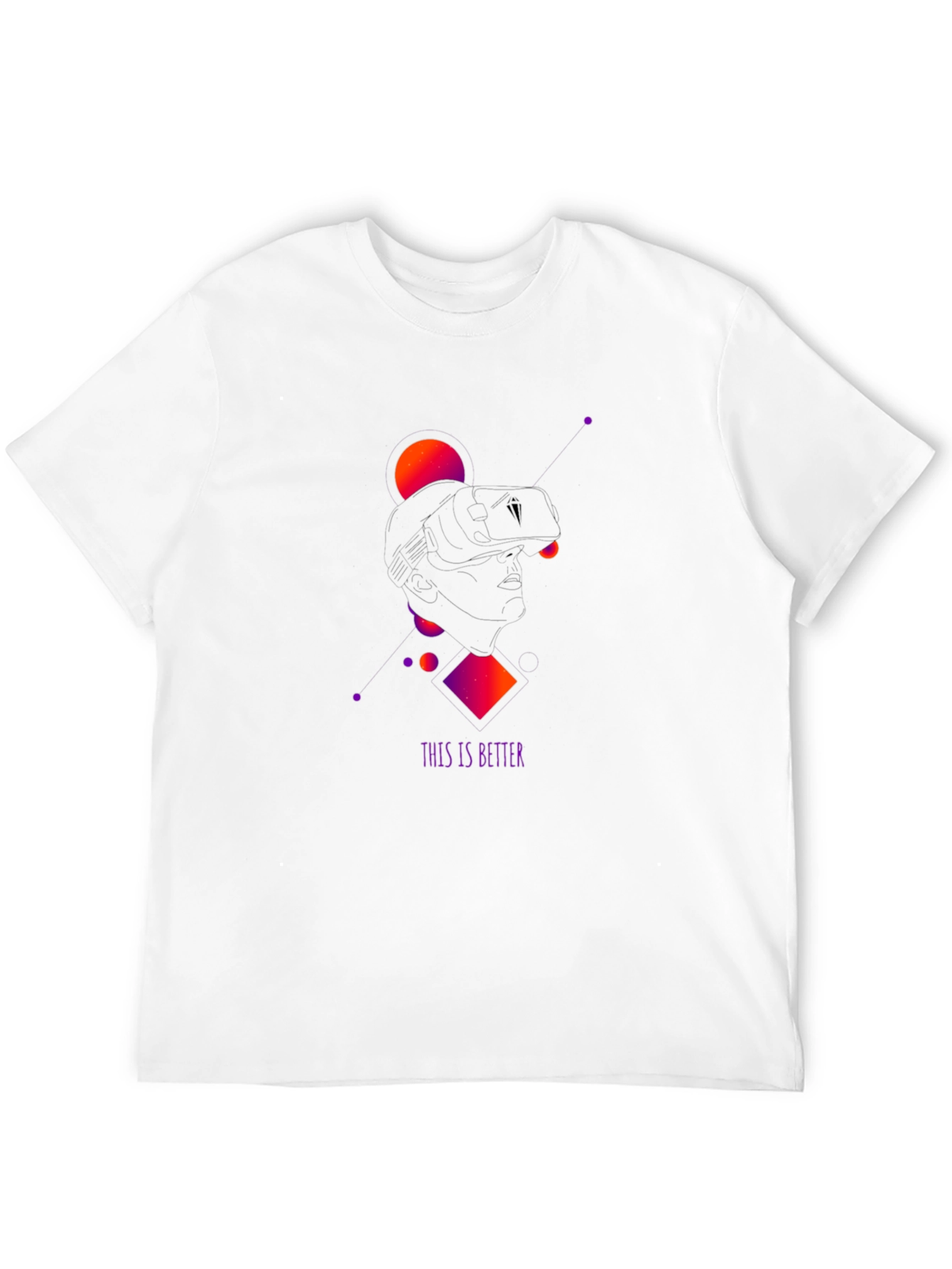 Black Modern Geometric Black T-Shirt view 12