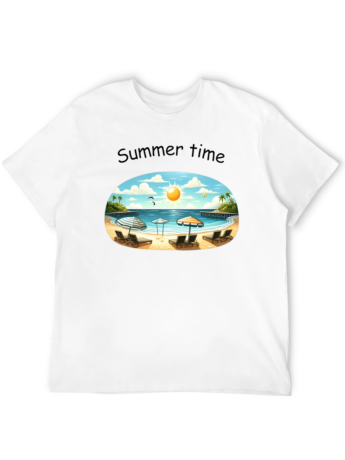Black Summer Beach T-Shirt view 12