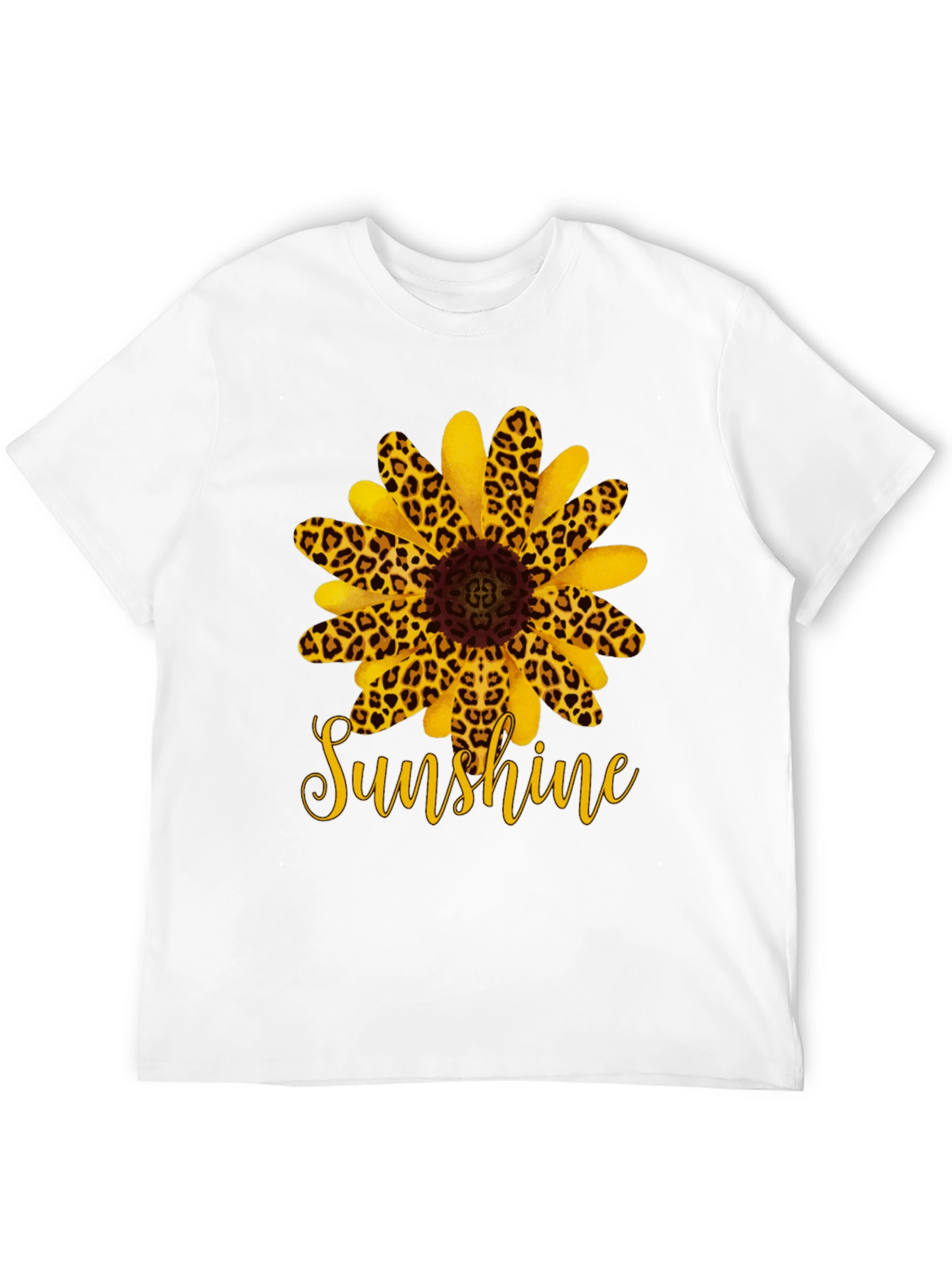 Black Leopard Sunflower 'Sunshine' Black T-Shirt view 12