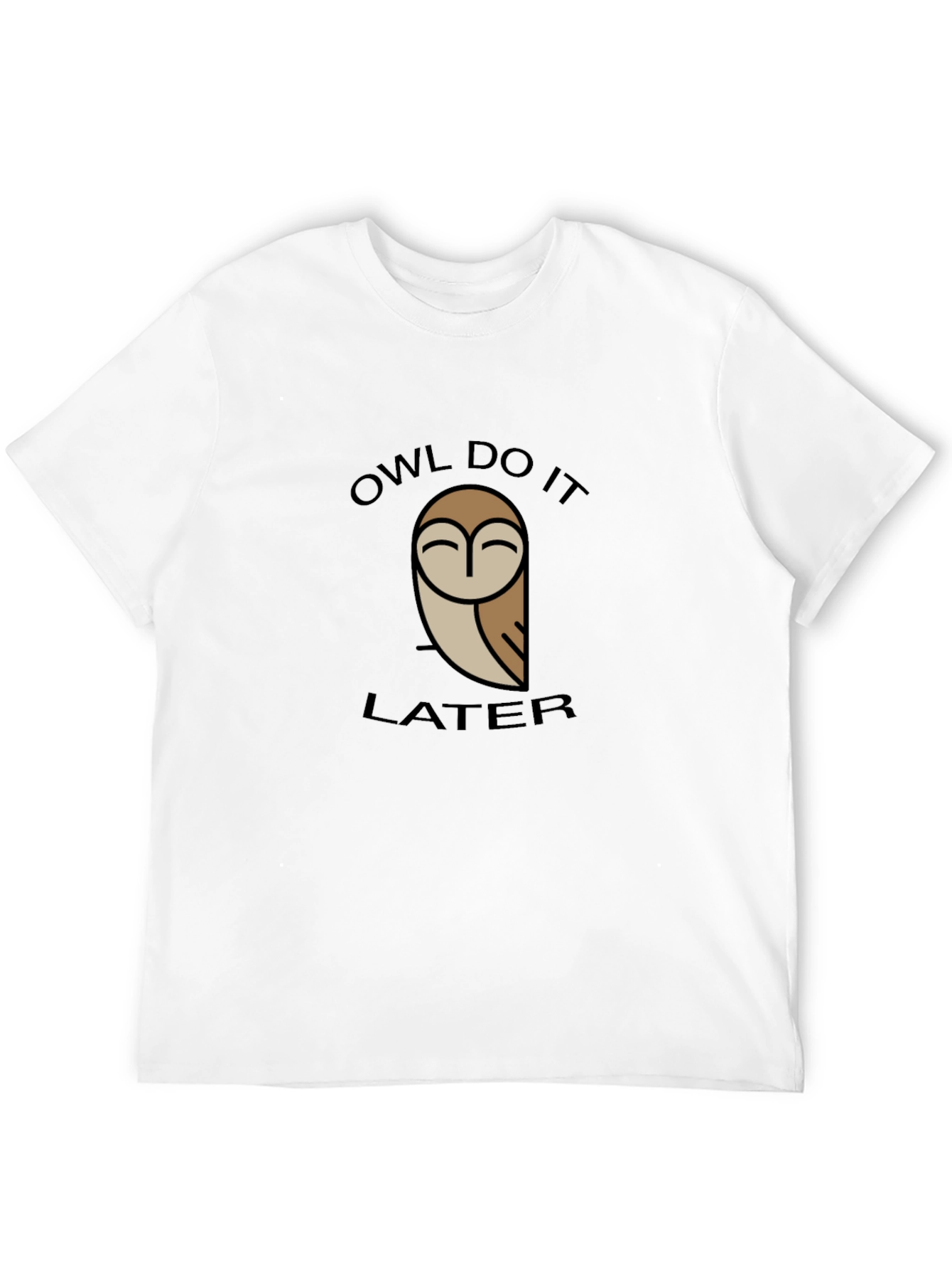 Black Owl Do It Later Graphic Tee - Black Cotton T-Shirt view 12