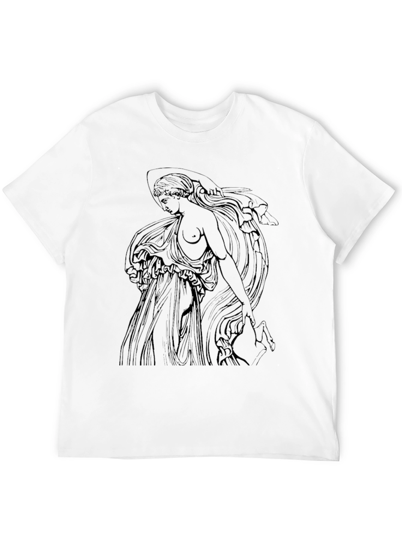 Black Classical Figure Graphic Black T-Shirt view 12