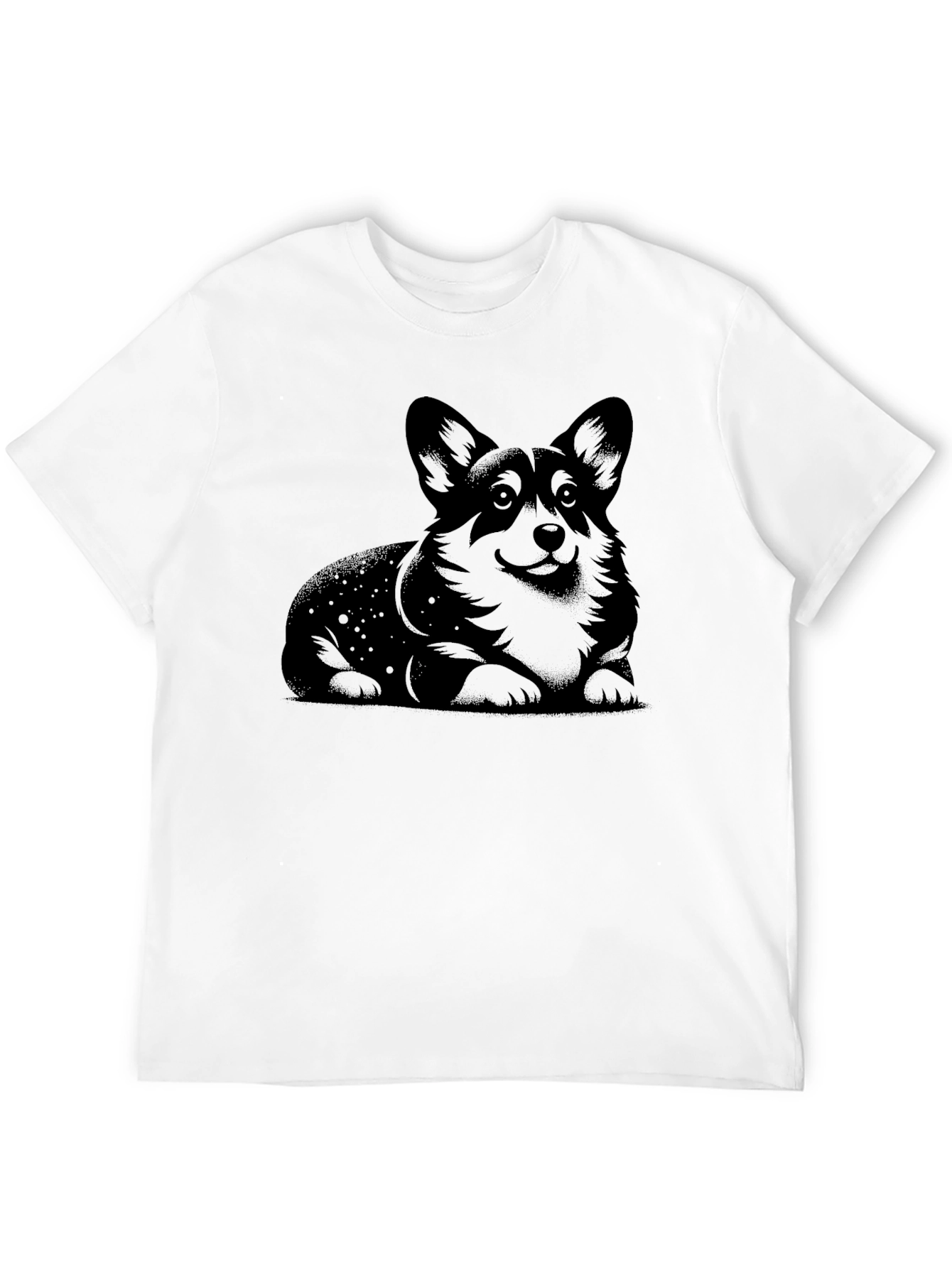Black Corgi Dog Graphic Print Black T-Shirt view 12