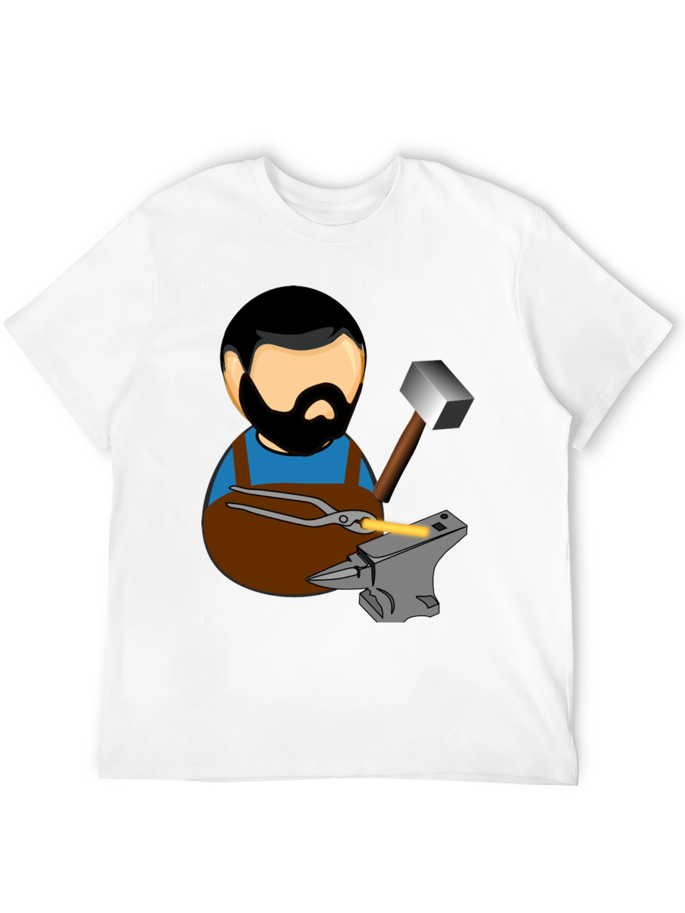 Black Blacksmith T-Shirt Cartoon Anvil Hammer Forge view 12