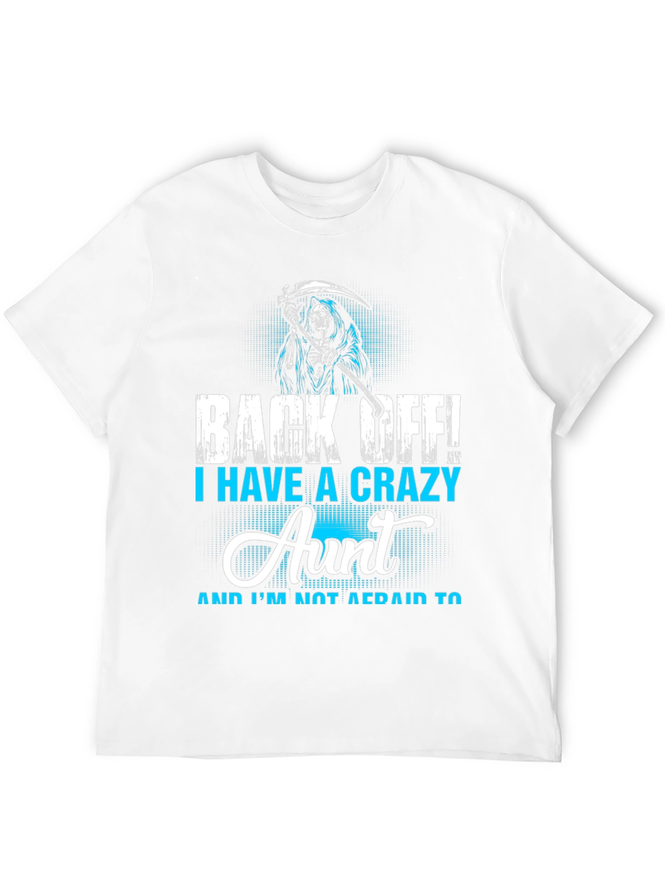 Black Crazy Aunt T-Shirt - Grim Reaper Design view 12