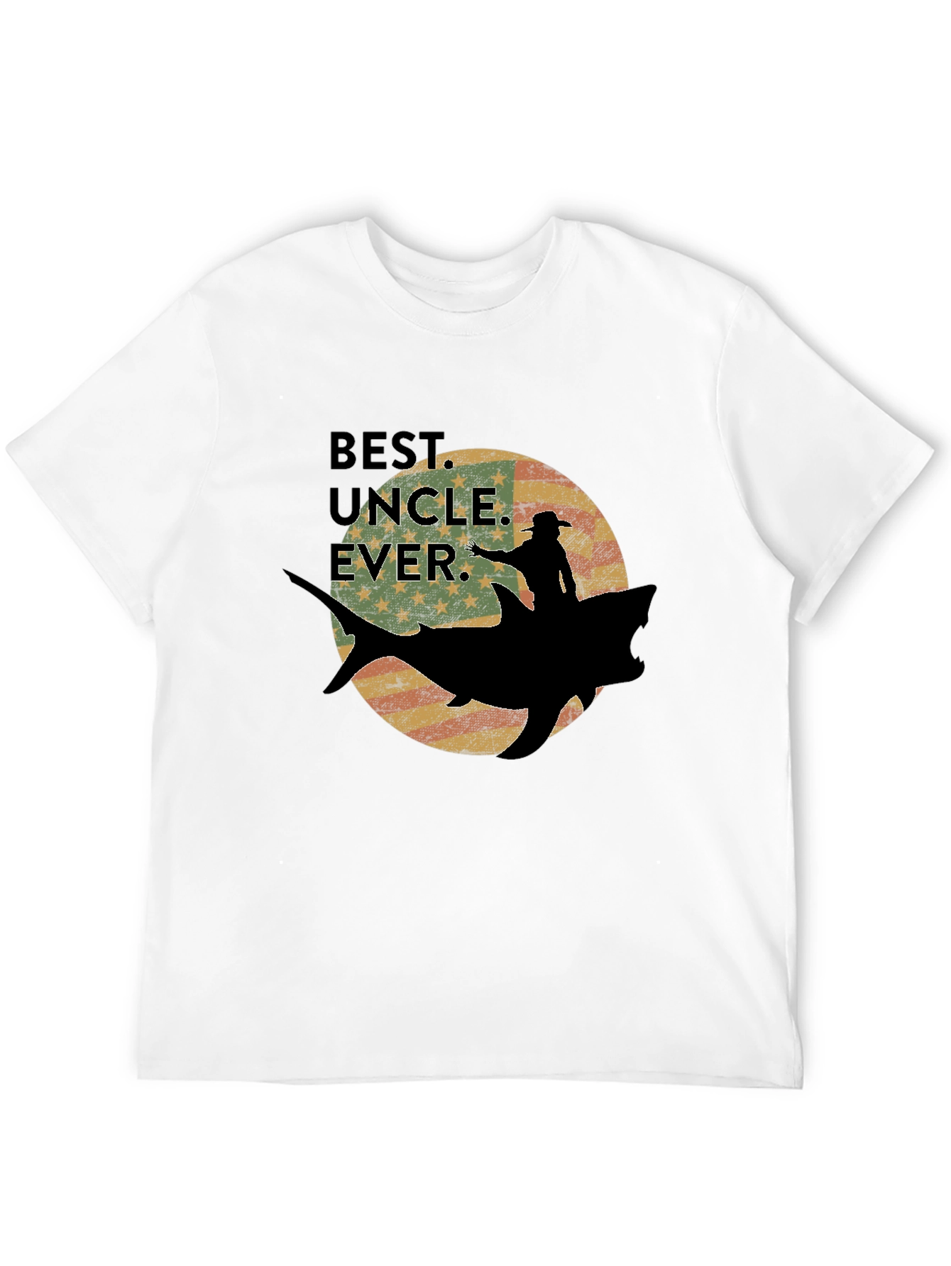 Black Best Uncle Ever Shark Rider Graphic Tee view 12