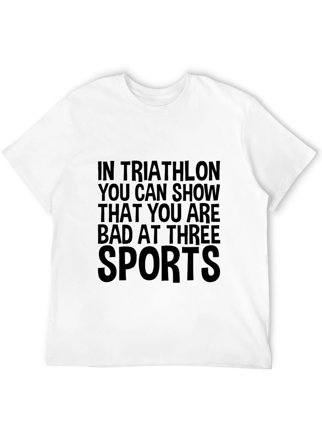 Black Triathlon Humor Graphic T-Shirt - Three Sports Fail view 12