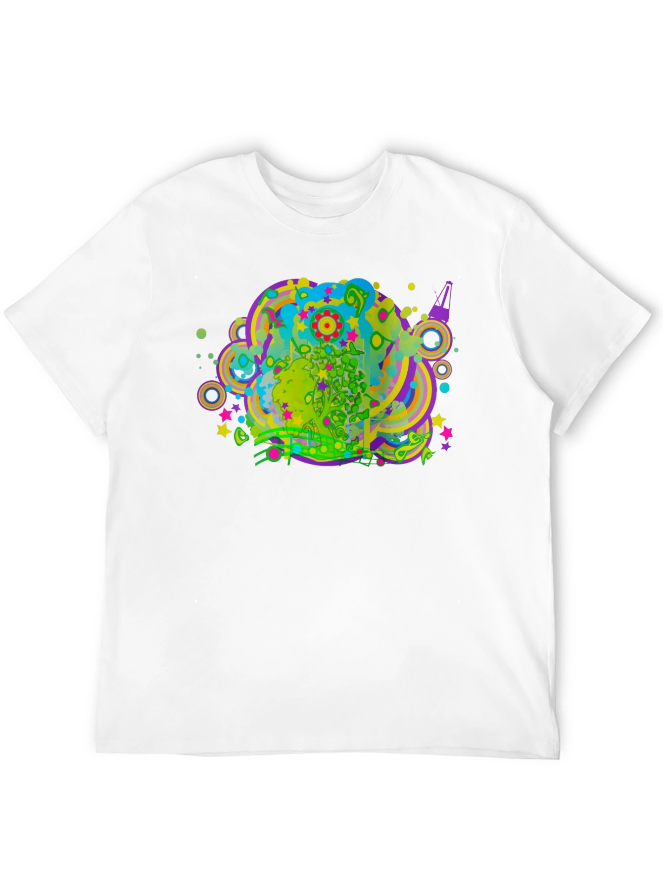 Black Psychedelic Graphic Print Black T-Shirt view 12