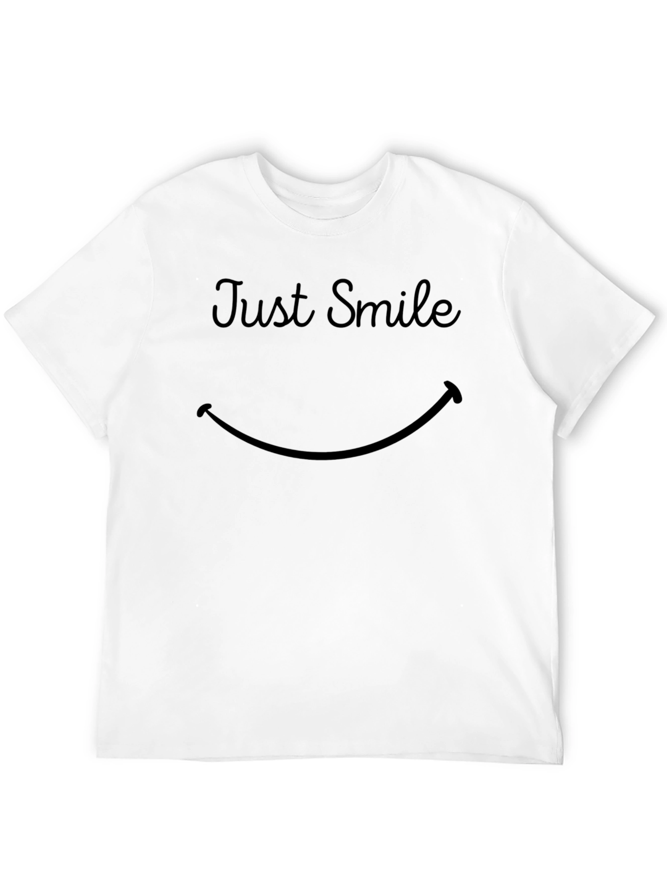 Black Just Smile T-Shirt - Classic Crew Neck Tee view 12