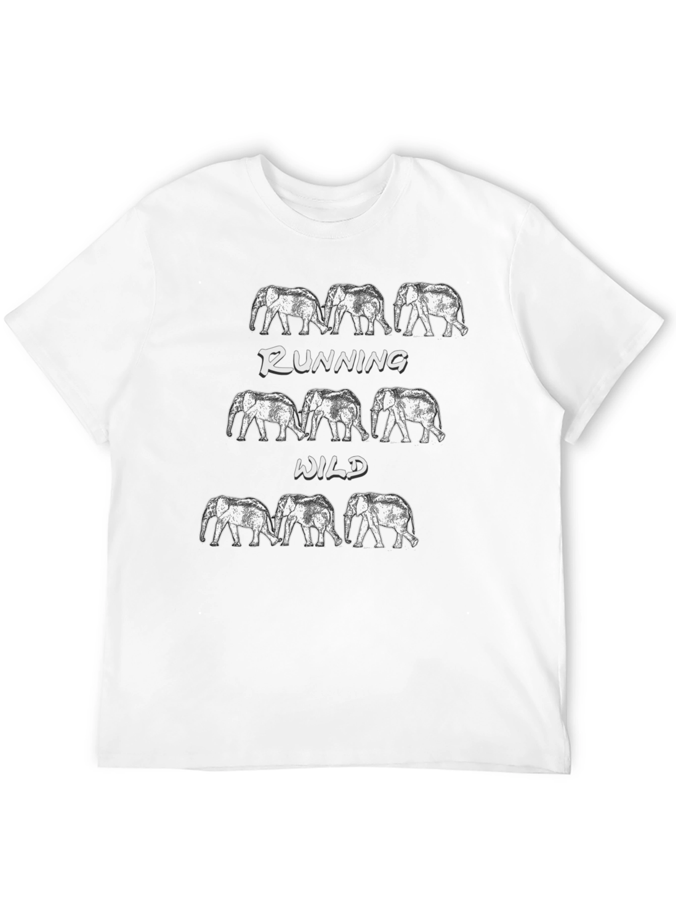 Black Running Wild Elephant Graphic Tee view 12