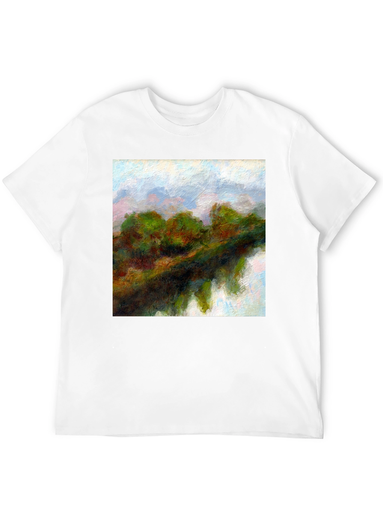 Black Abstract Landscape Graphic Tee view 12
