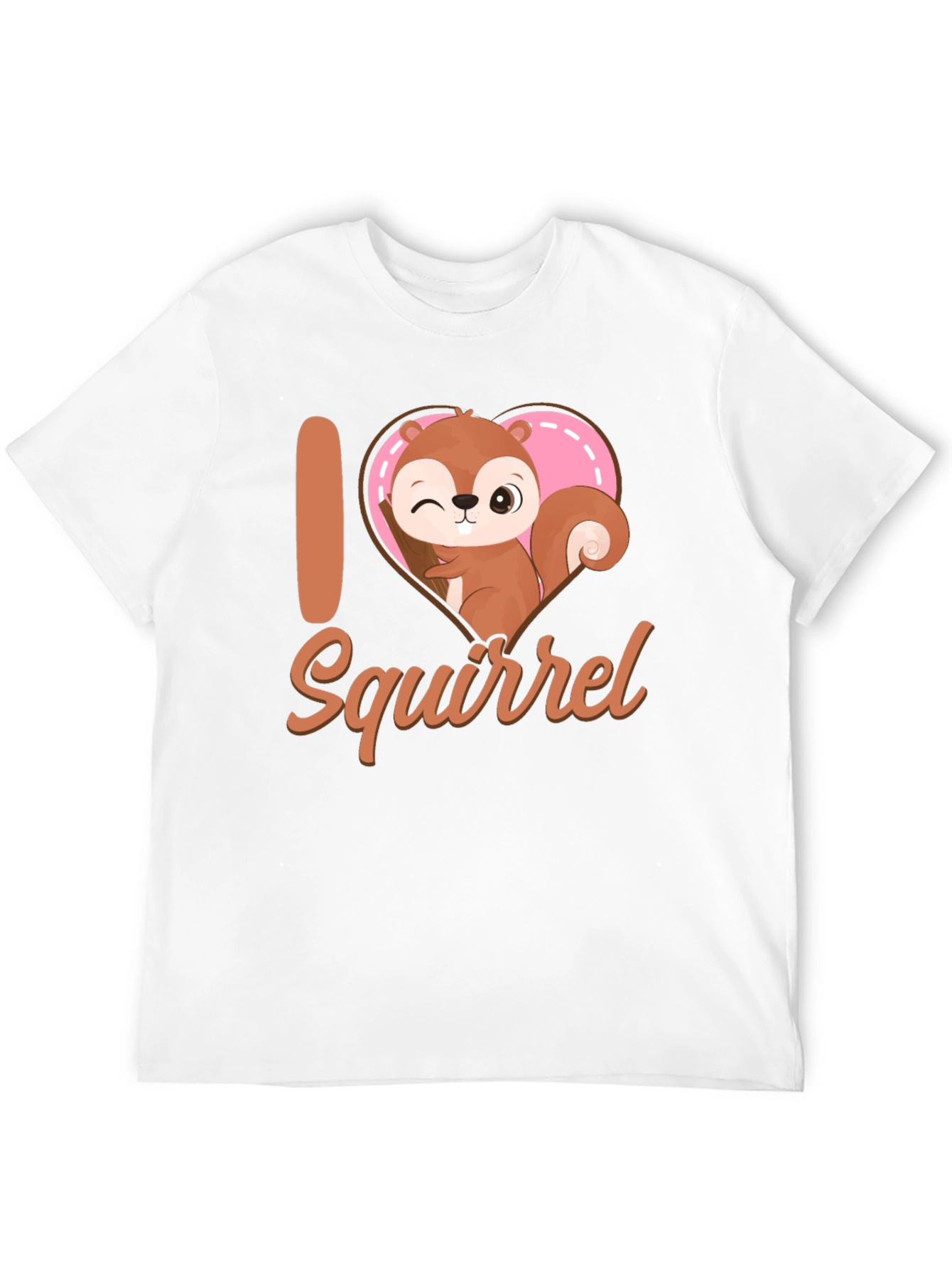 Black I Heart Squirrel T-Shirt Cute Cartoon Tee view 12