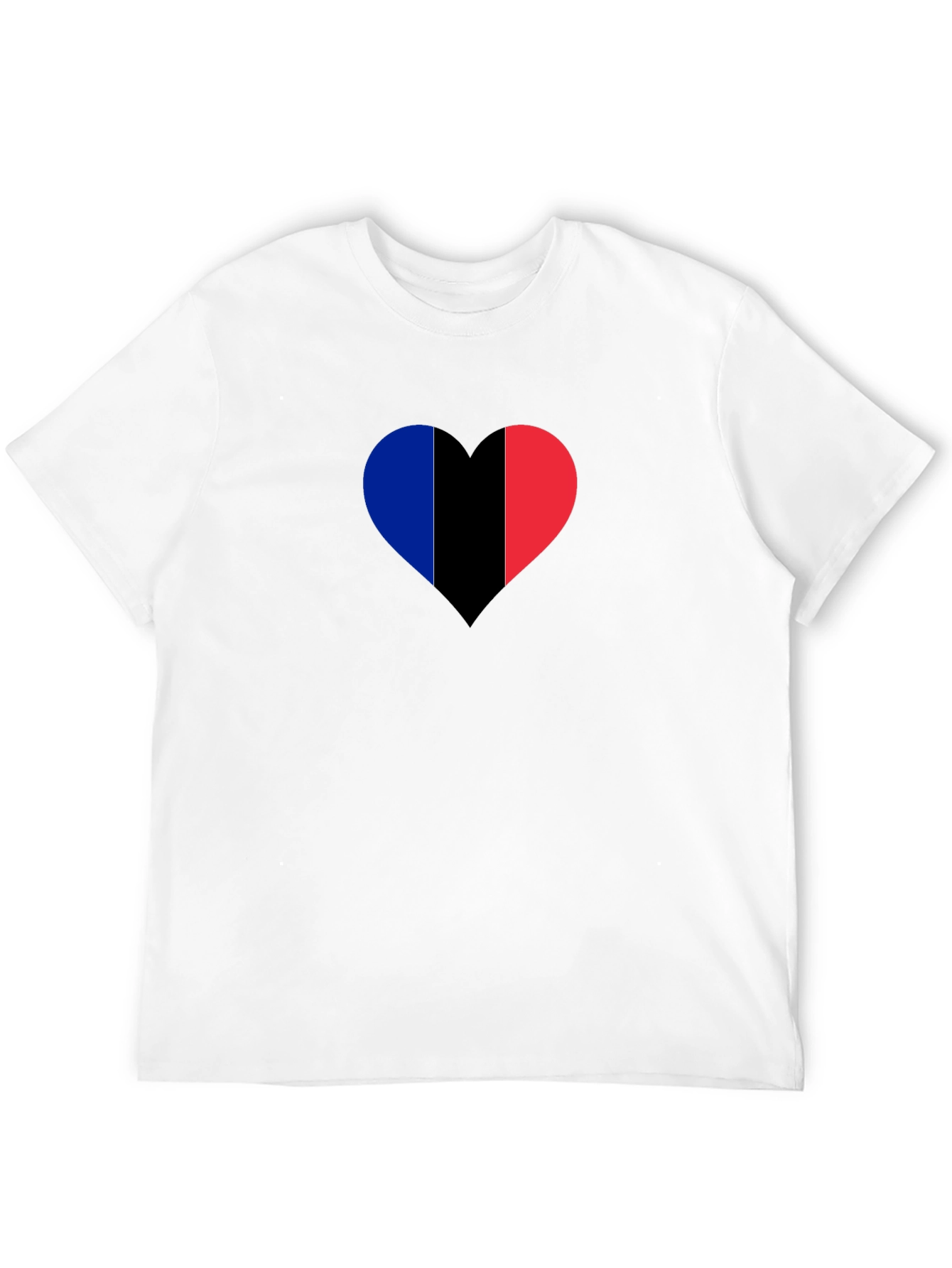 Black Heart France Flag Graphic Black T-Shirt view 12