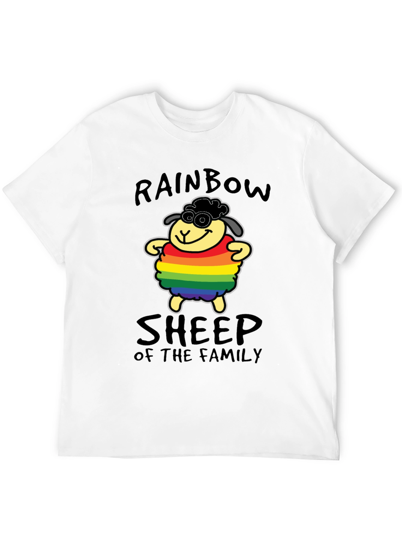 Black Rainbow Sheep Pride T-Shirt view 12