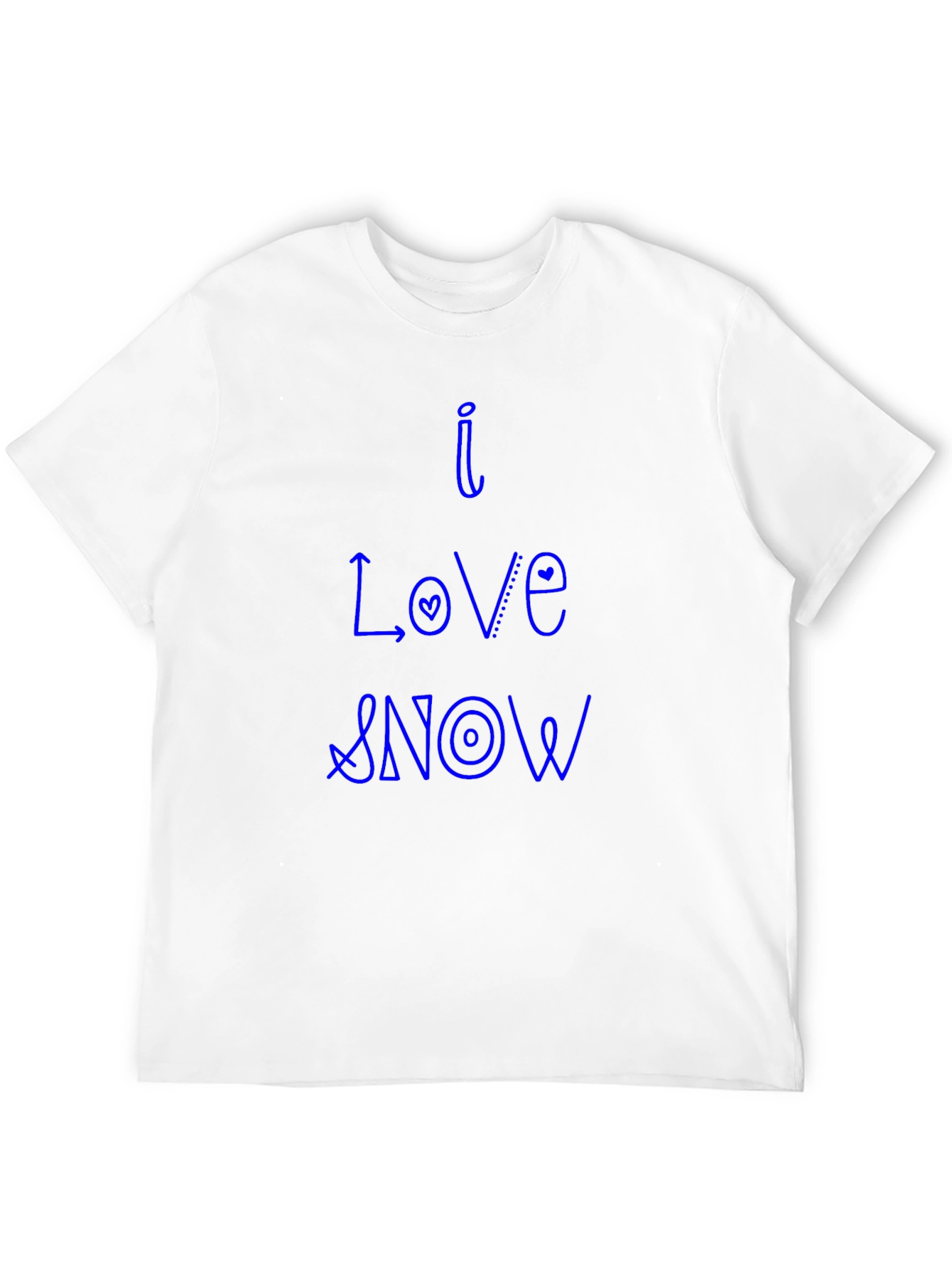 Black I Love Snow Black Cotton Tee view 12