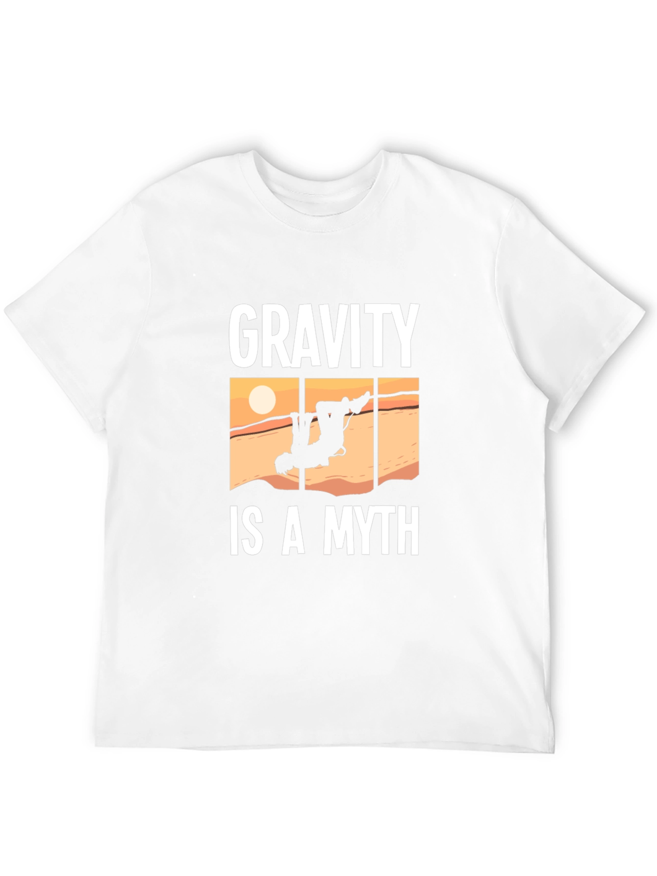 Black Gravity Is A Myth Funny Climbing T-Shirt view 12