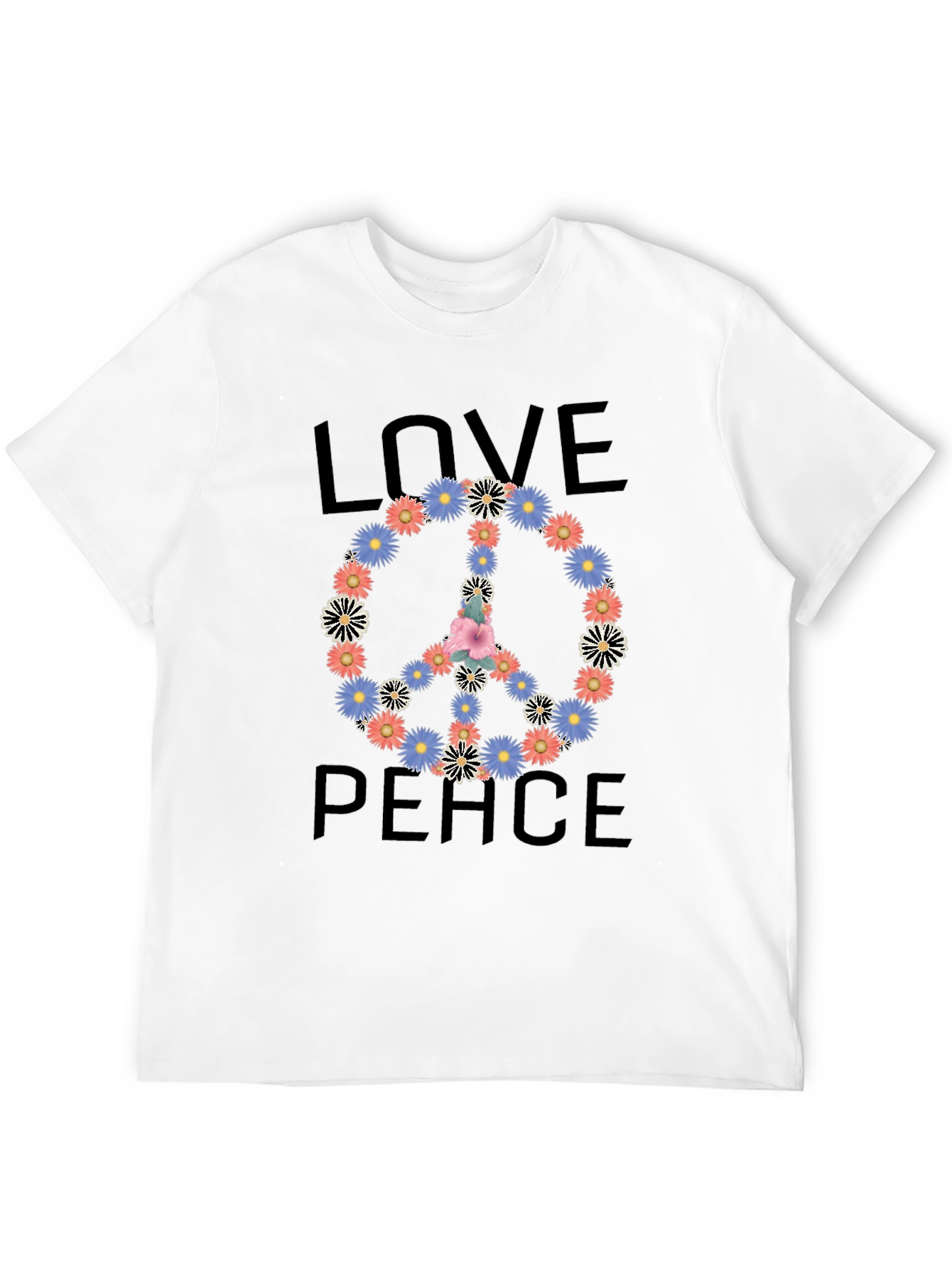 Black Love & Peace Floral T-Shirt view 12