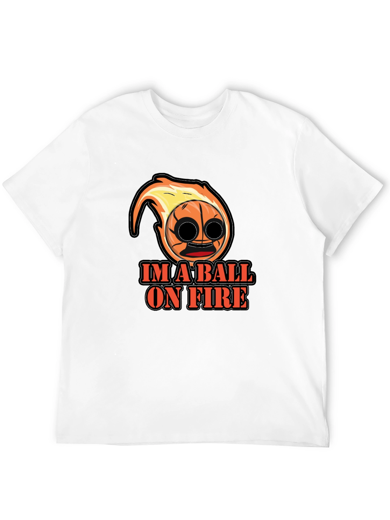 Black Im a Ball On Fire Graphic Tee - Black Cotton Blend view 12
