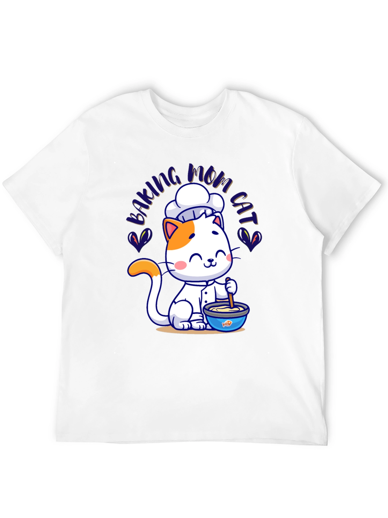 Black Baking Mom Cat T-Shirt - Cute Chef Kitten Design view 12