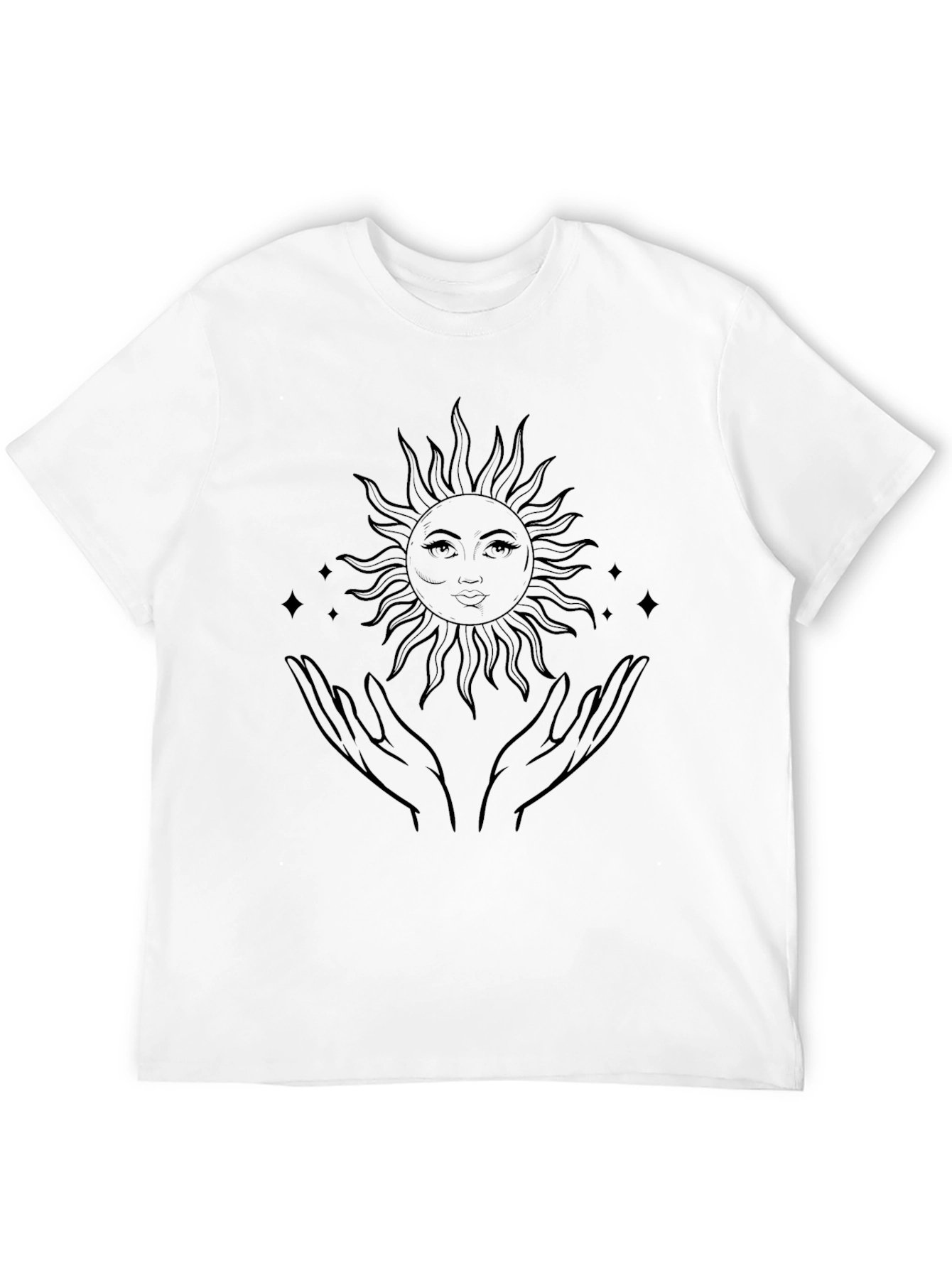 Black Mystic Sun Hands Graphic Tee - Black view 12