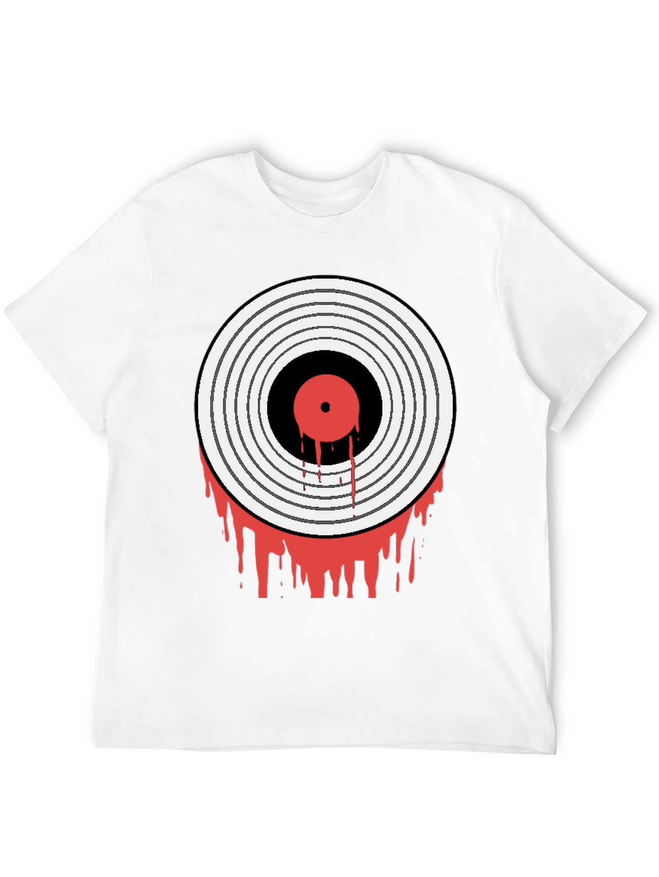 Black Bloody Vinyl Record Graphic Tee - Rock Music Shirt view 12
