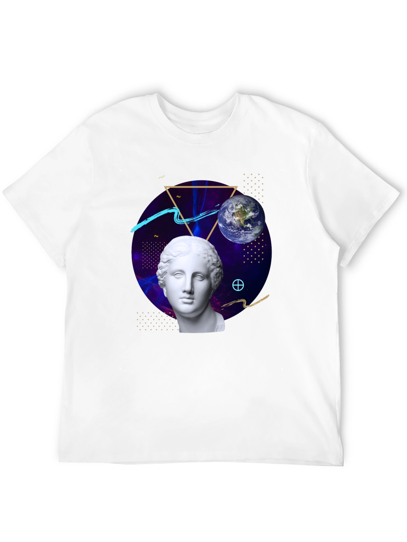 Black Cosmic Bust Tee - Unique Graphic Design T-Shirt view 12