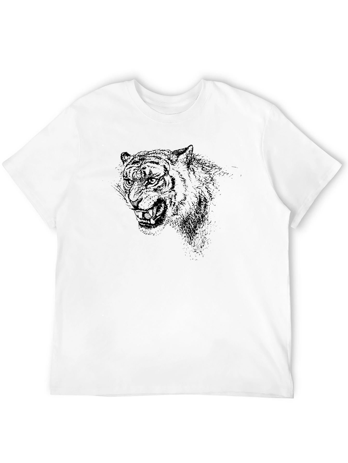 Black Men's Black Tiger Graphic Tee view 12