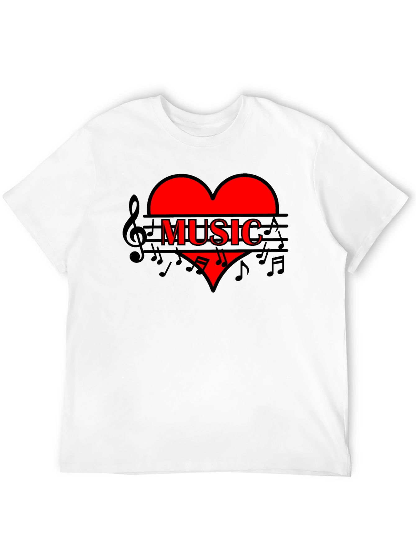 Black Music Heart T-Shirt - Stylish Graphic Tee view 12