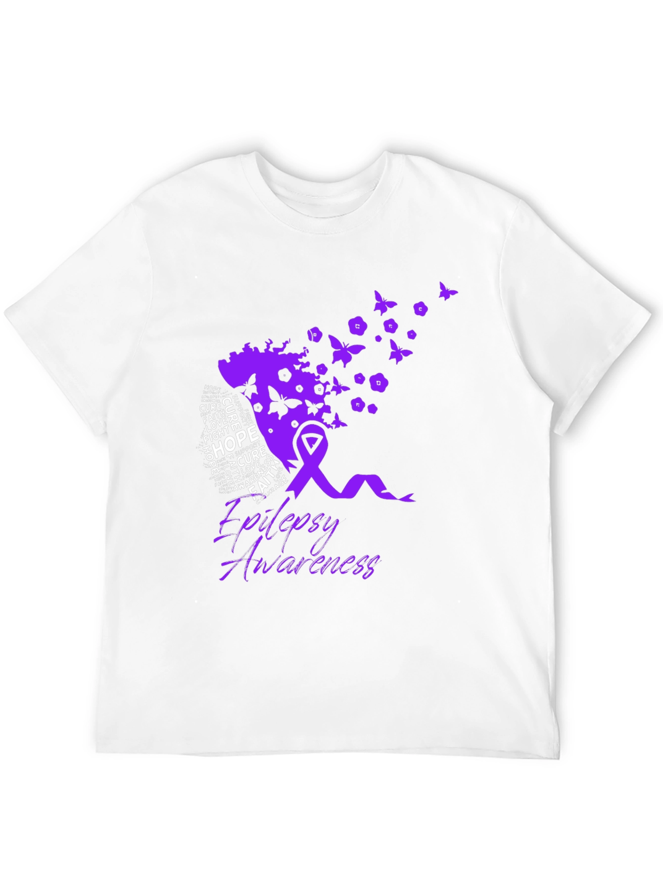 Epilepsy Awareness T-Shirt - Purple Ribbon Design - 12