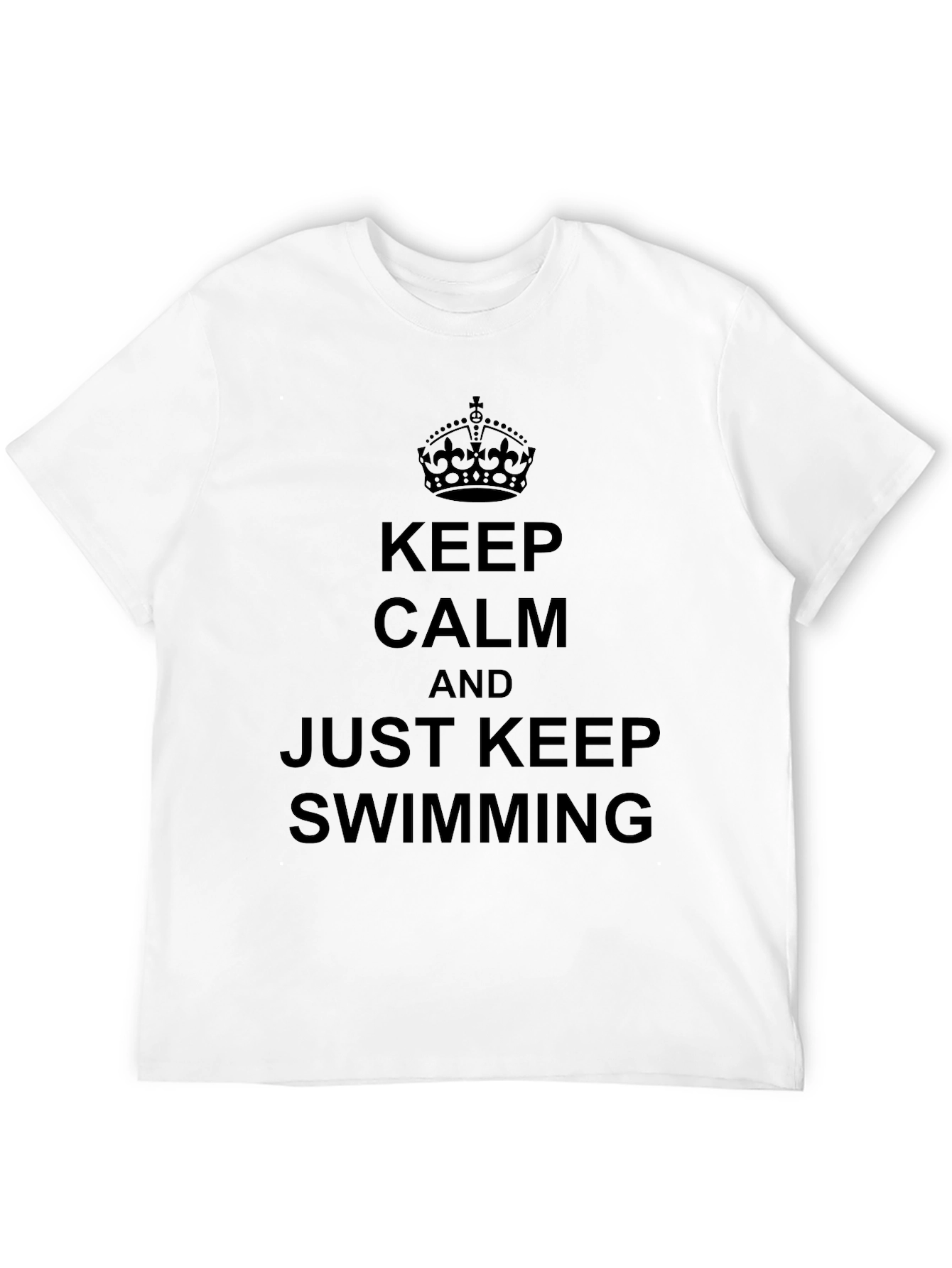 Black Keep Calm and Just Keep Swimming Graphic Tee view 12