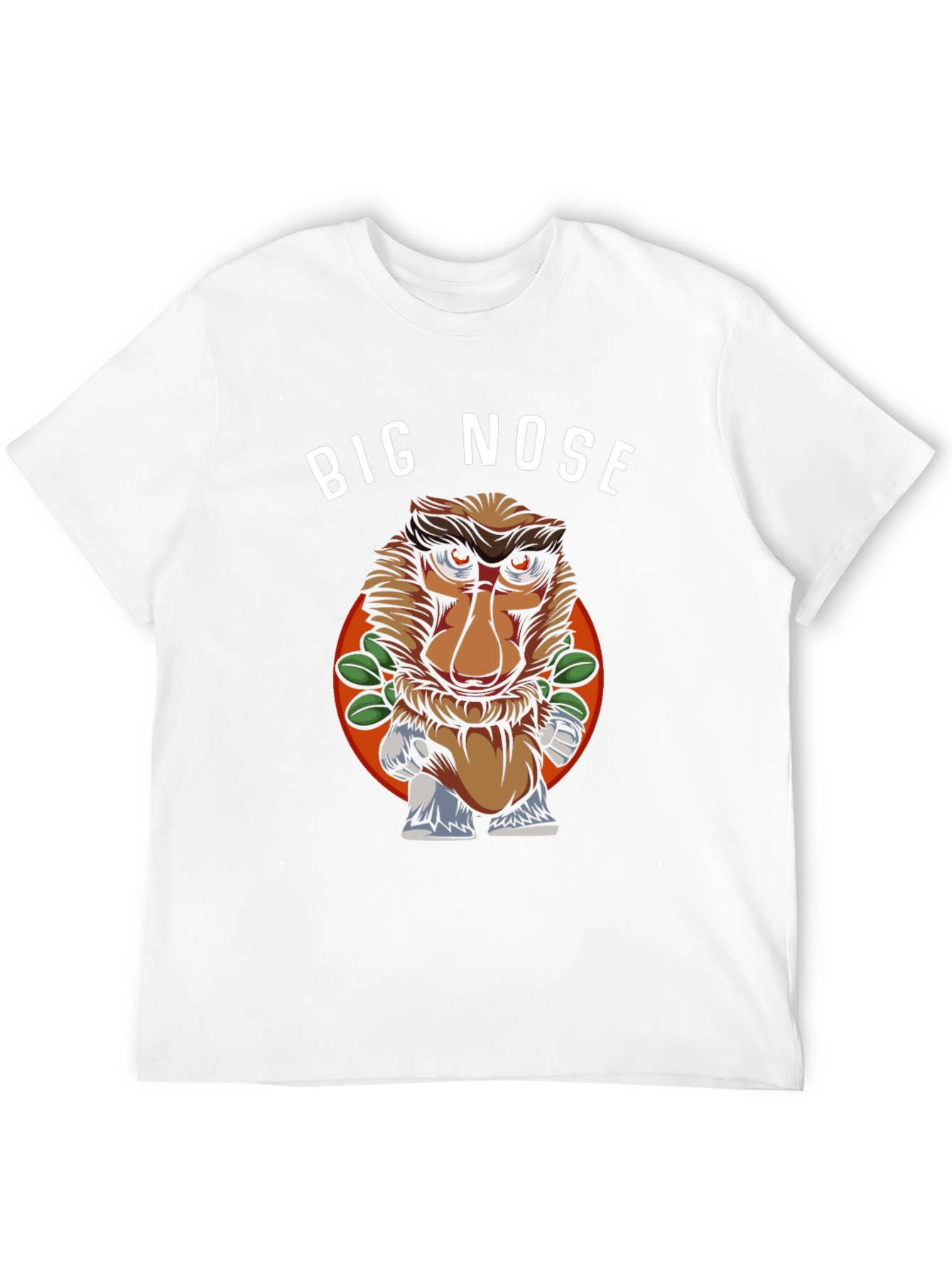 Black Big Nose Monkey Graphic T-Shirt - Unique Humor Tee view 12