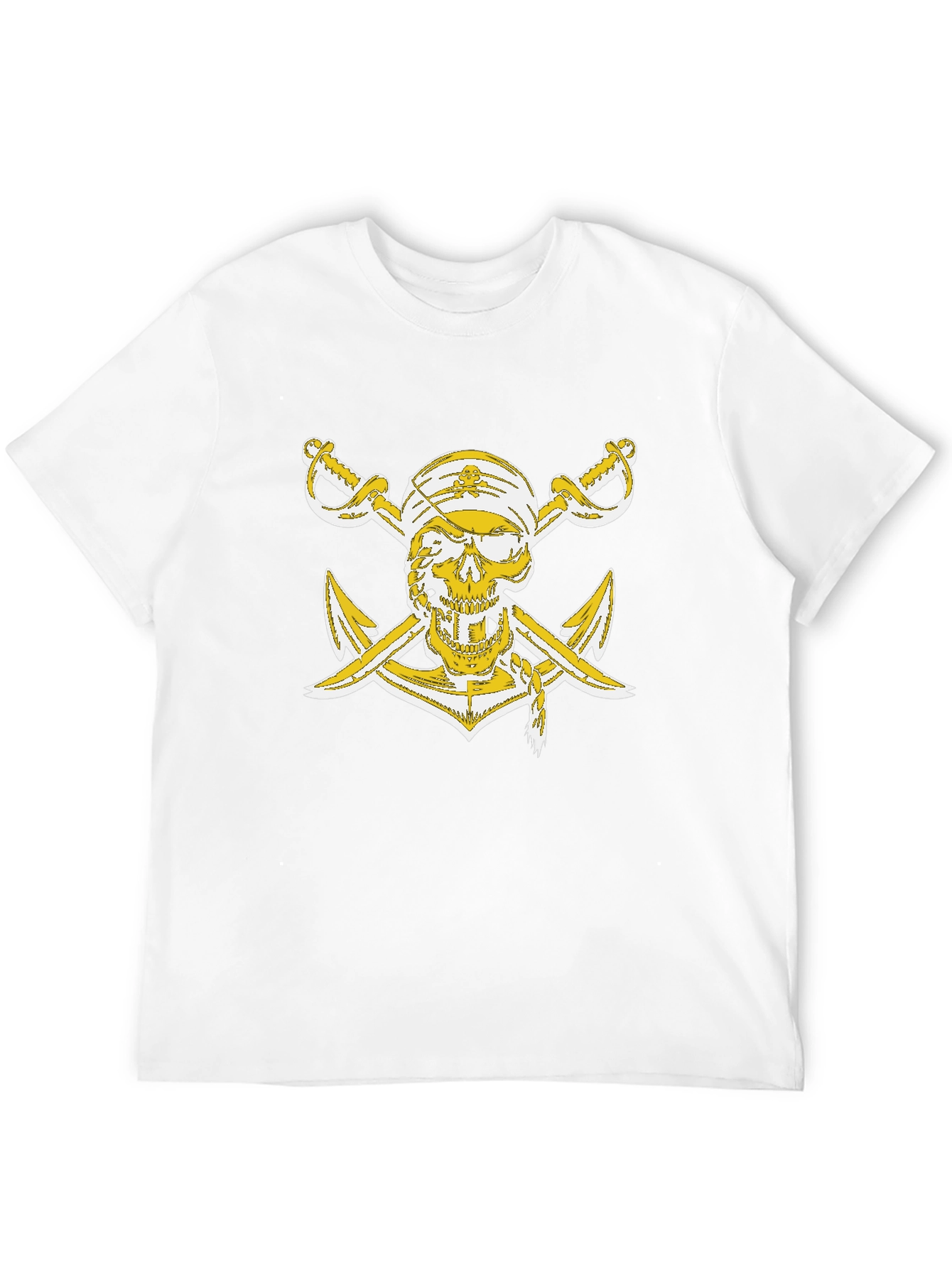 Black Pirate Skull Anchor Graphic T-Shirt view 12