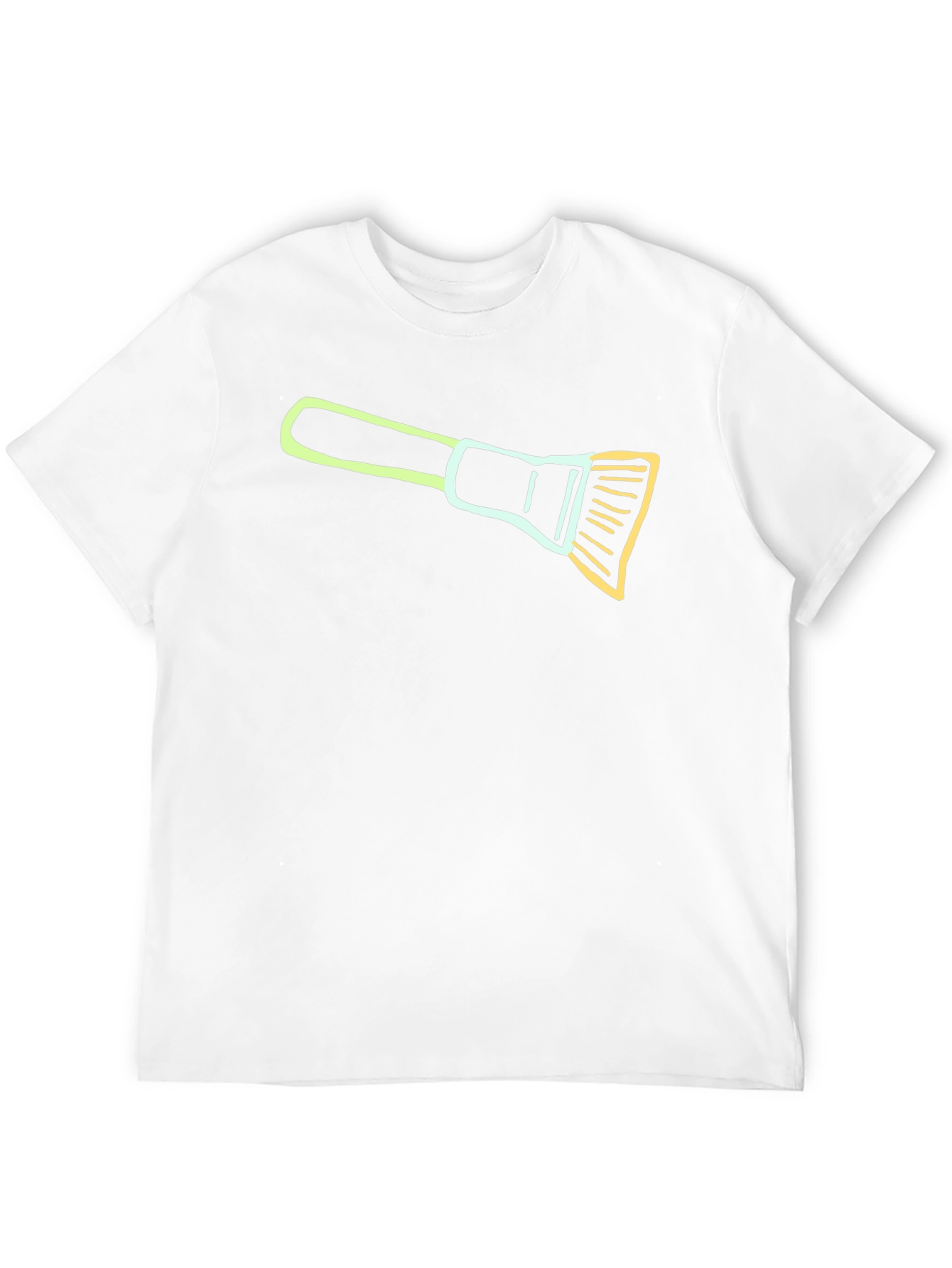 Black Artistic Brush Graphic Tee - Black Casual Cotton T-Shirt view 12