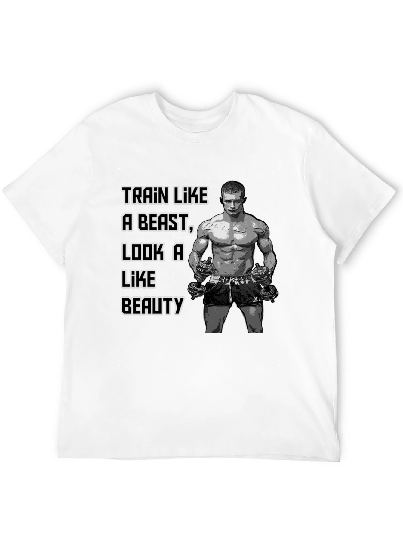 Black Train Like a Beast Graphic T-Shirt view 12