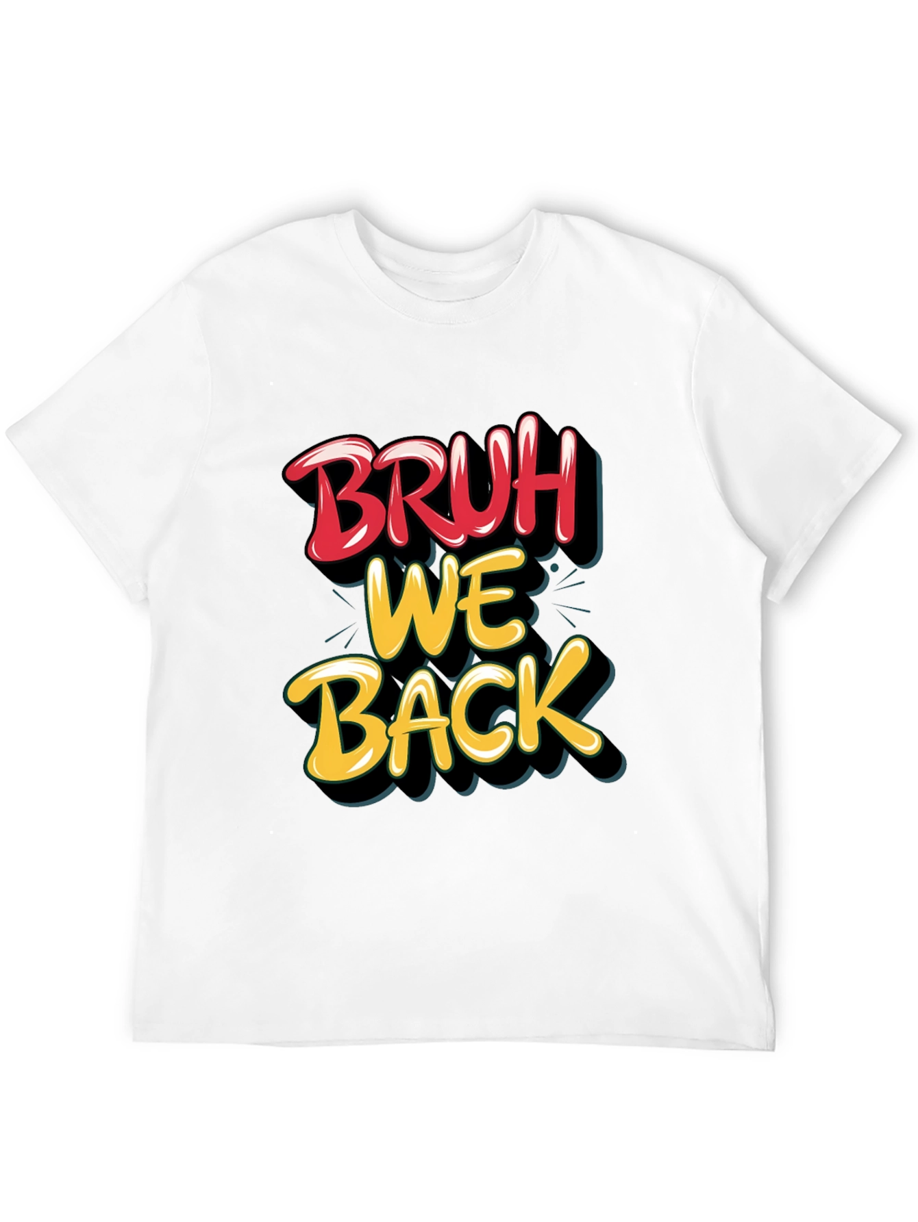 Black Bruh We Back Graphic T-Shirt view 12