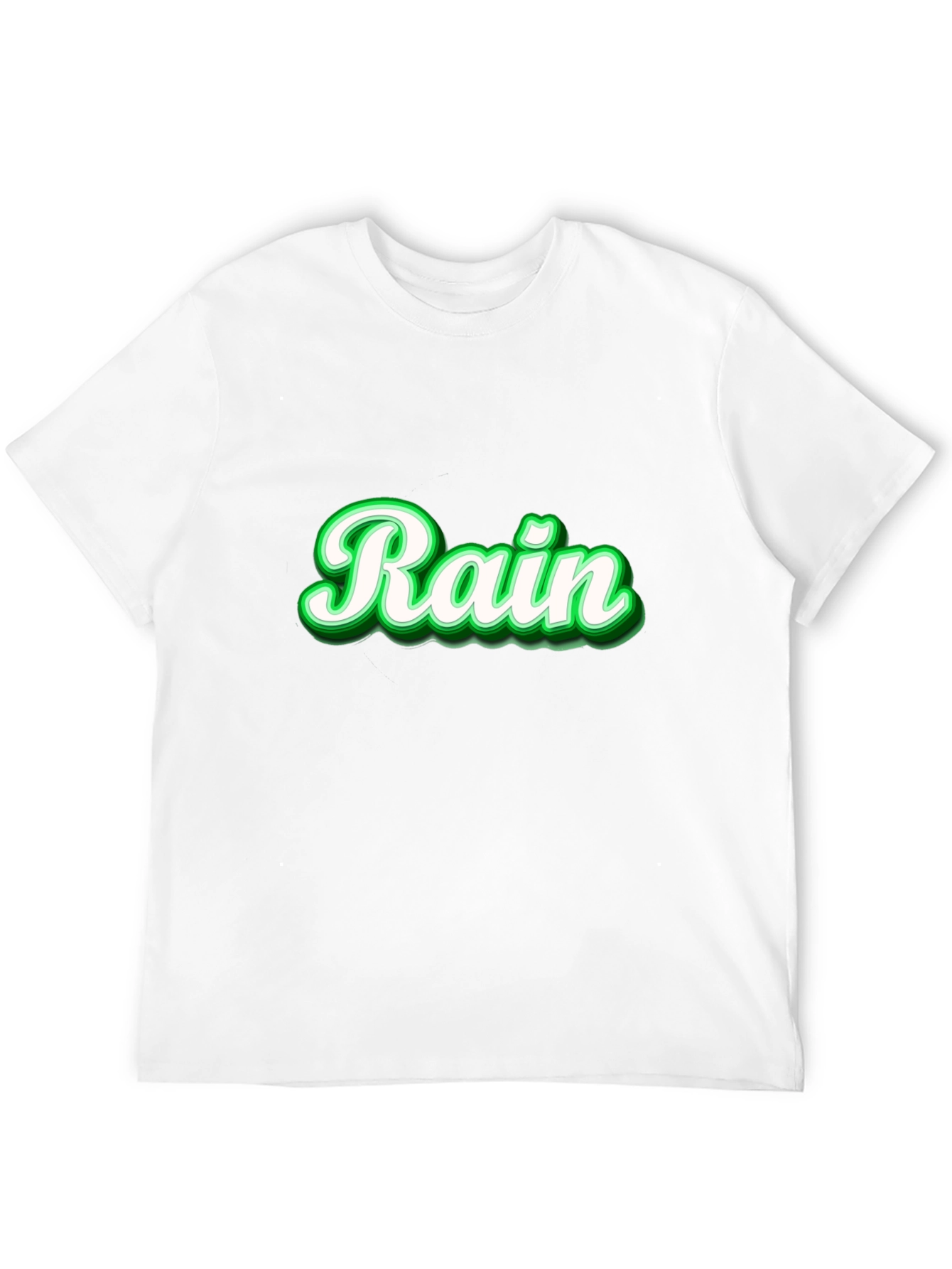 Black Stylish Black T-Shirt with 'Rain' Graphic view 12