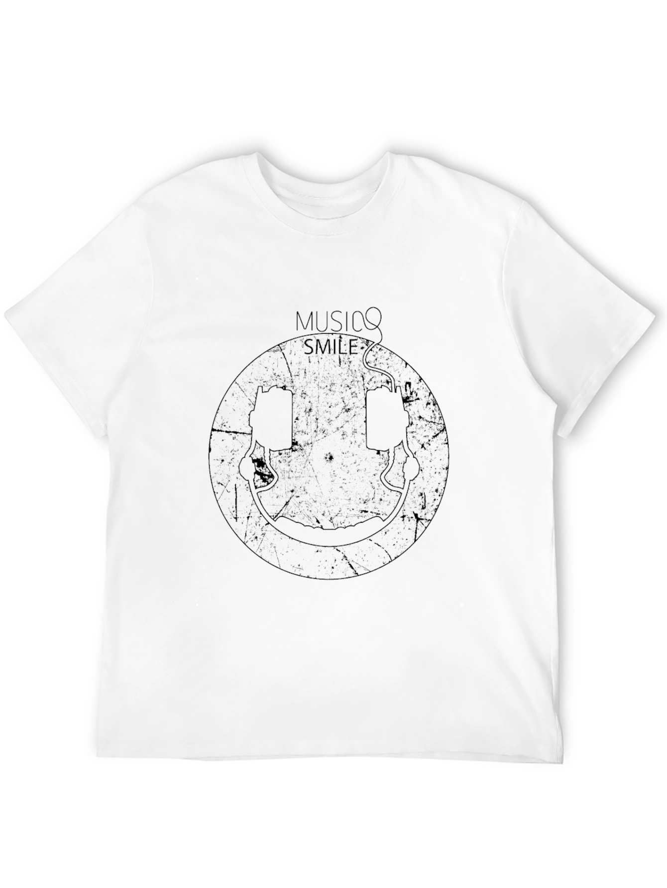 Black Music Smile Graphic T-Shirt - Unisex Black Tee view 12