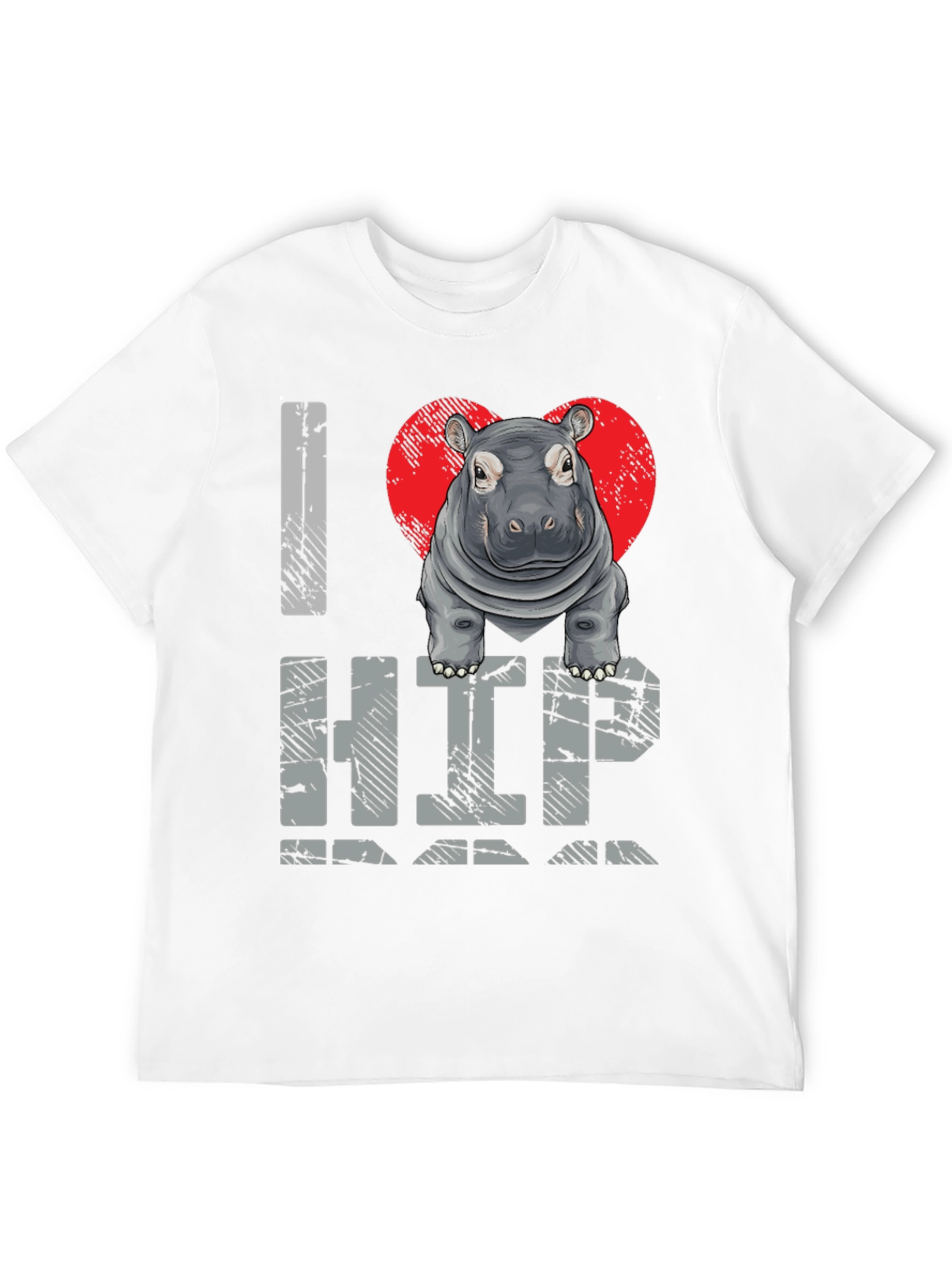 Black I Heart Hippo T-Shirt - Unisex Graphic Tee view 12