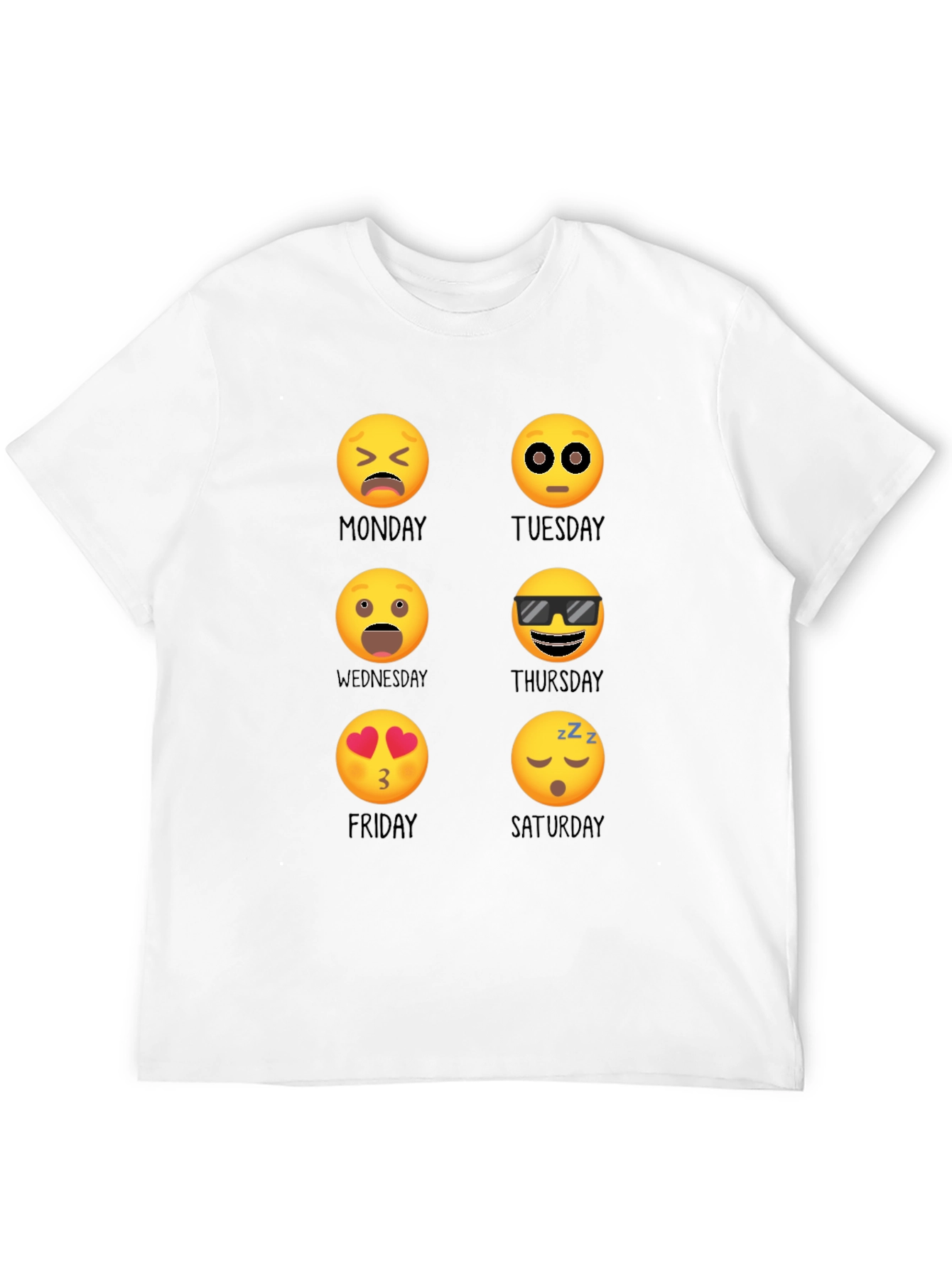 Black Emoji Days of the Week T-Shirt view 12
