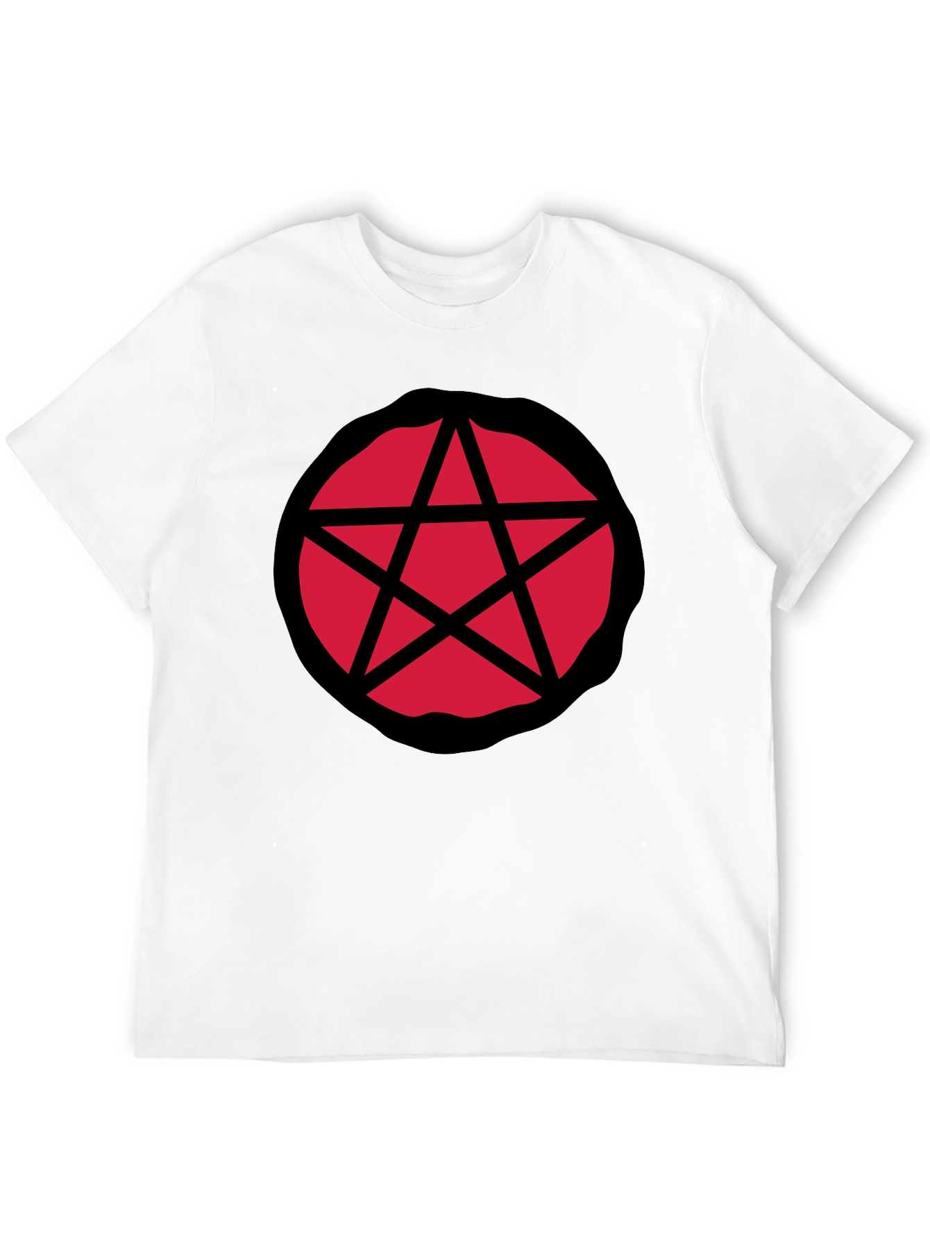 Black Red Pentagram Graphic Black T-Shirt view 12